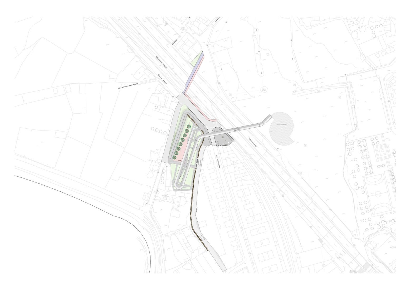 Site plan. Molina de Segura footbridge by FVAI. 