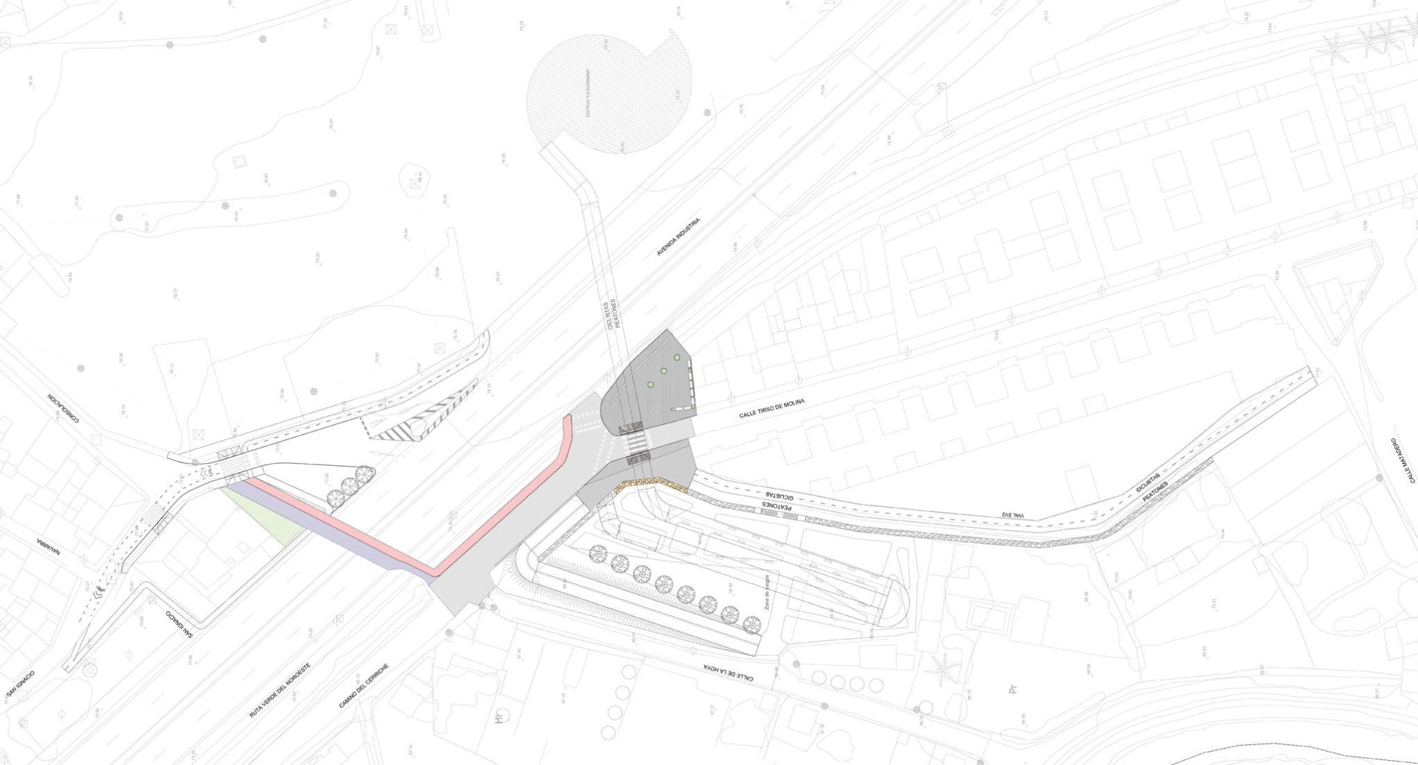 Site plan. Molina de Segura footbridge by FVAI. 