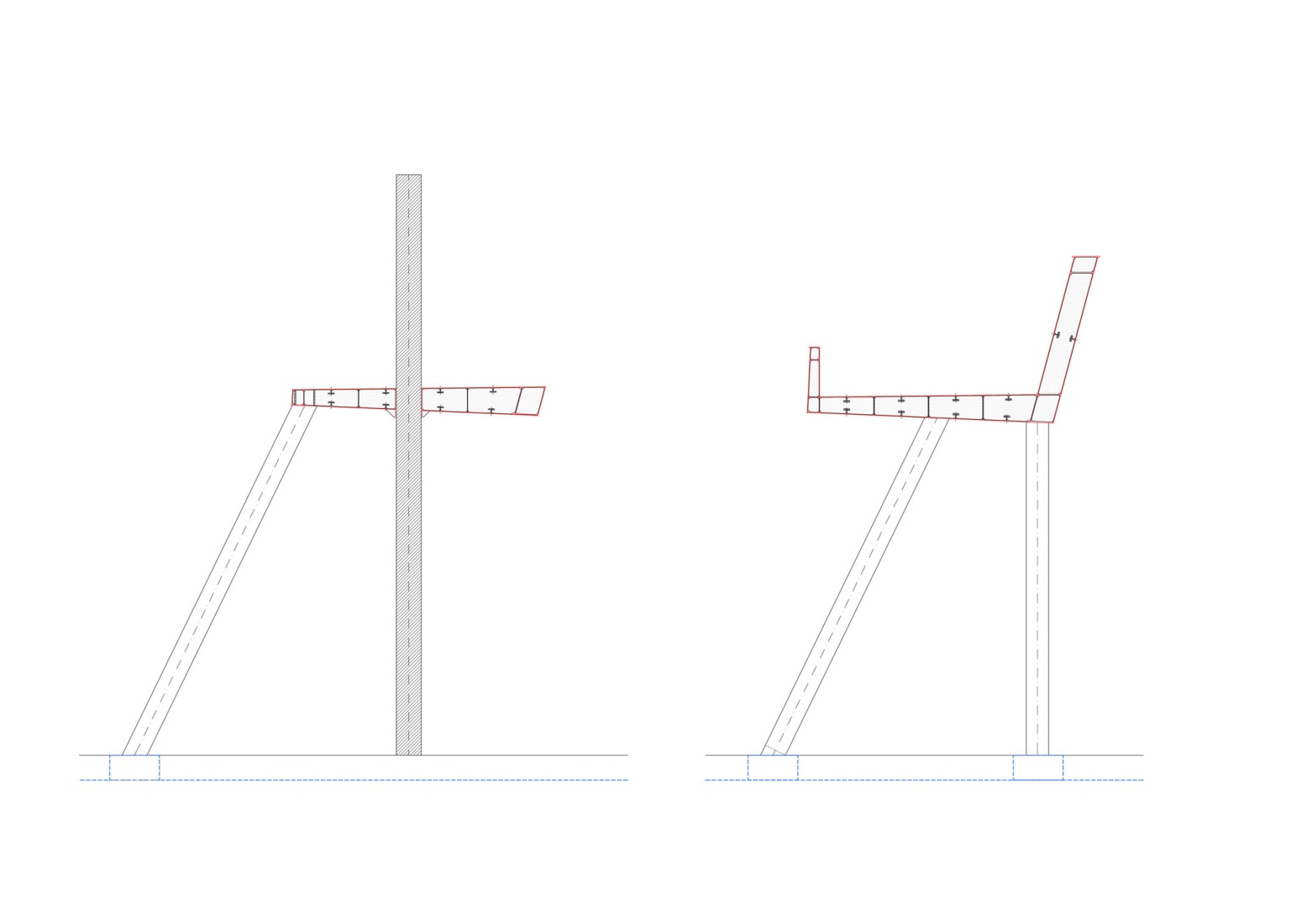 Sections. Molina de Segura footbridge by FVAI. 