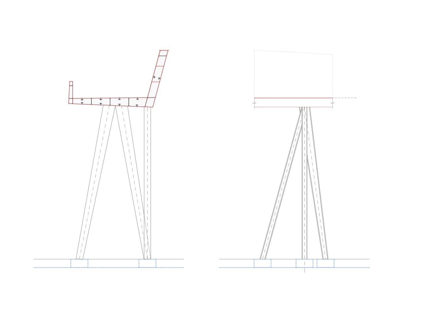 Sections. Molina de Segura footbridge by FVAI. 