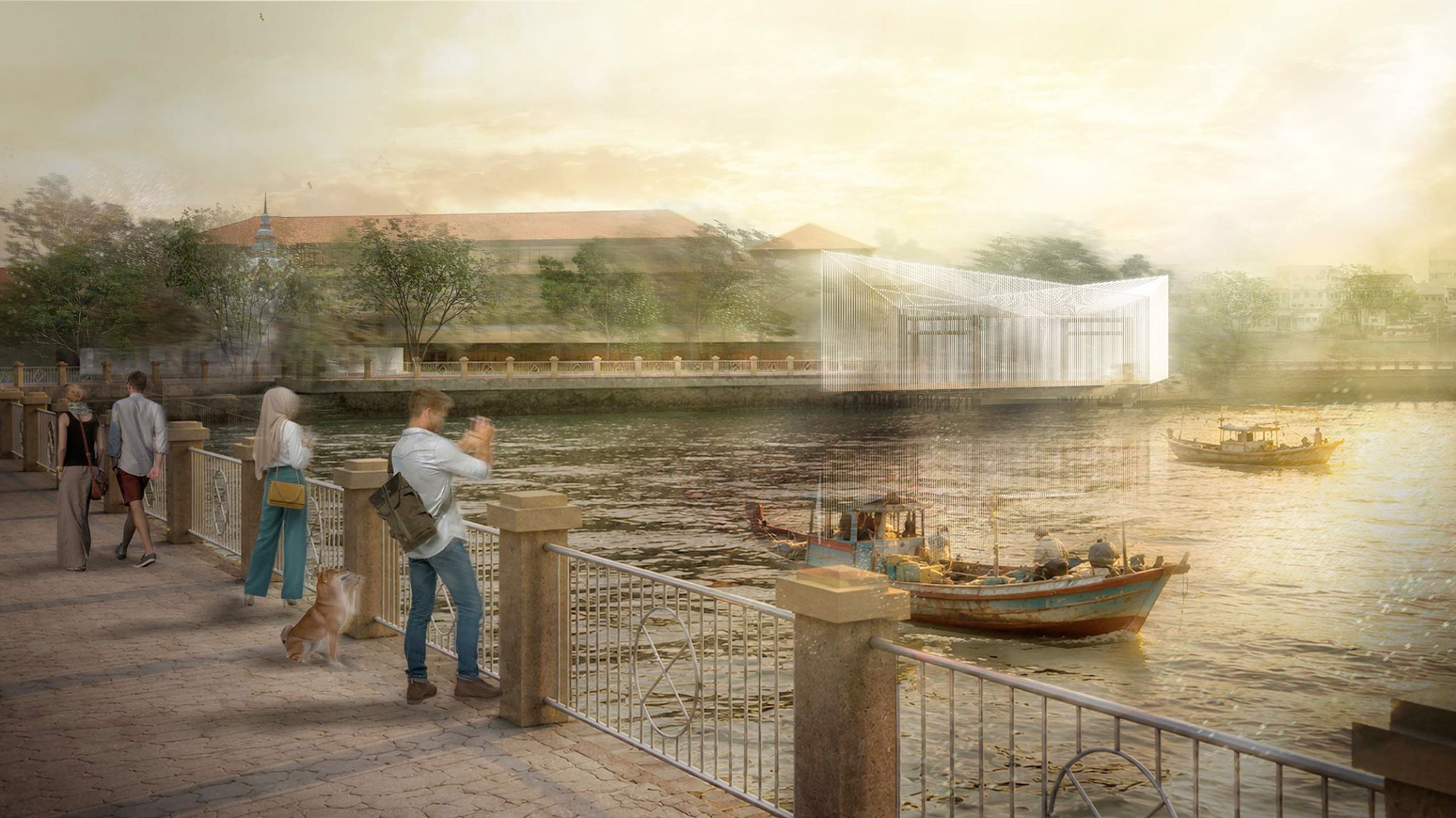 Illustration by architects Jenchieh Hung and Kulthida Songkittipakdee envisioning a future water landmark.
