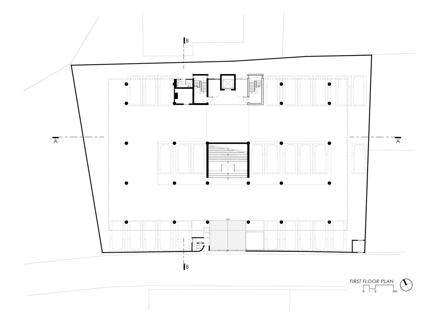 First floor plan. "NICE CALL (NCP)" by Junsekino Architect and Design.