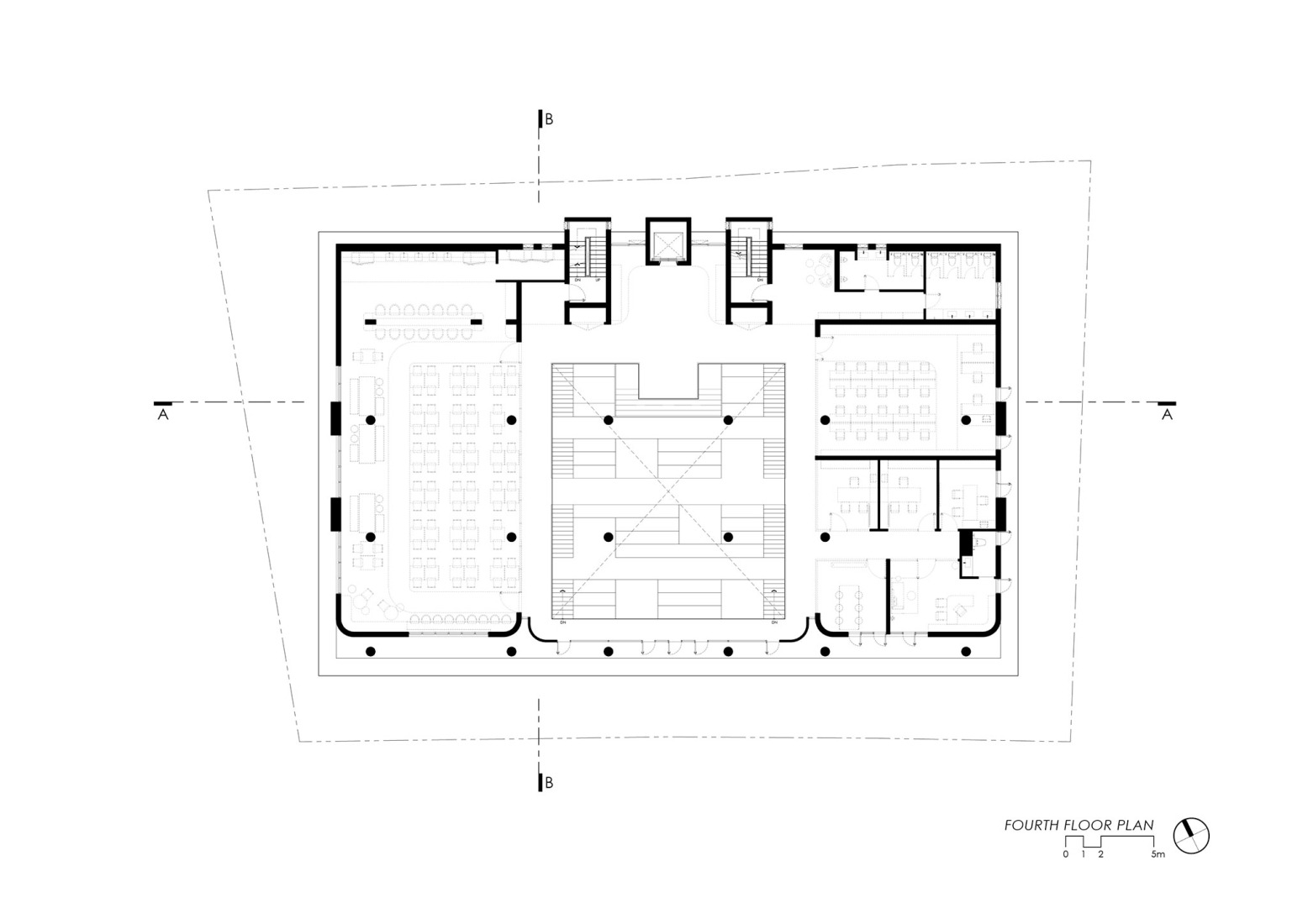 Fourth floor plan. "NICE CALL (NCP)" by Junsekino Architect and Design.