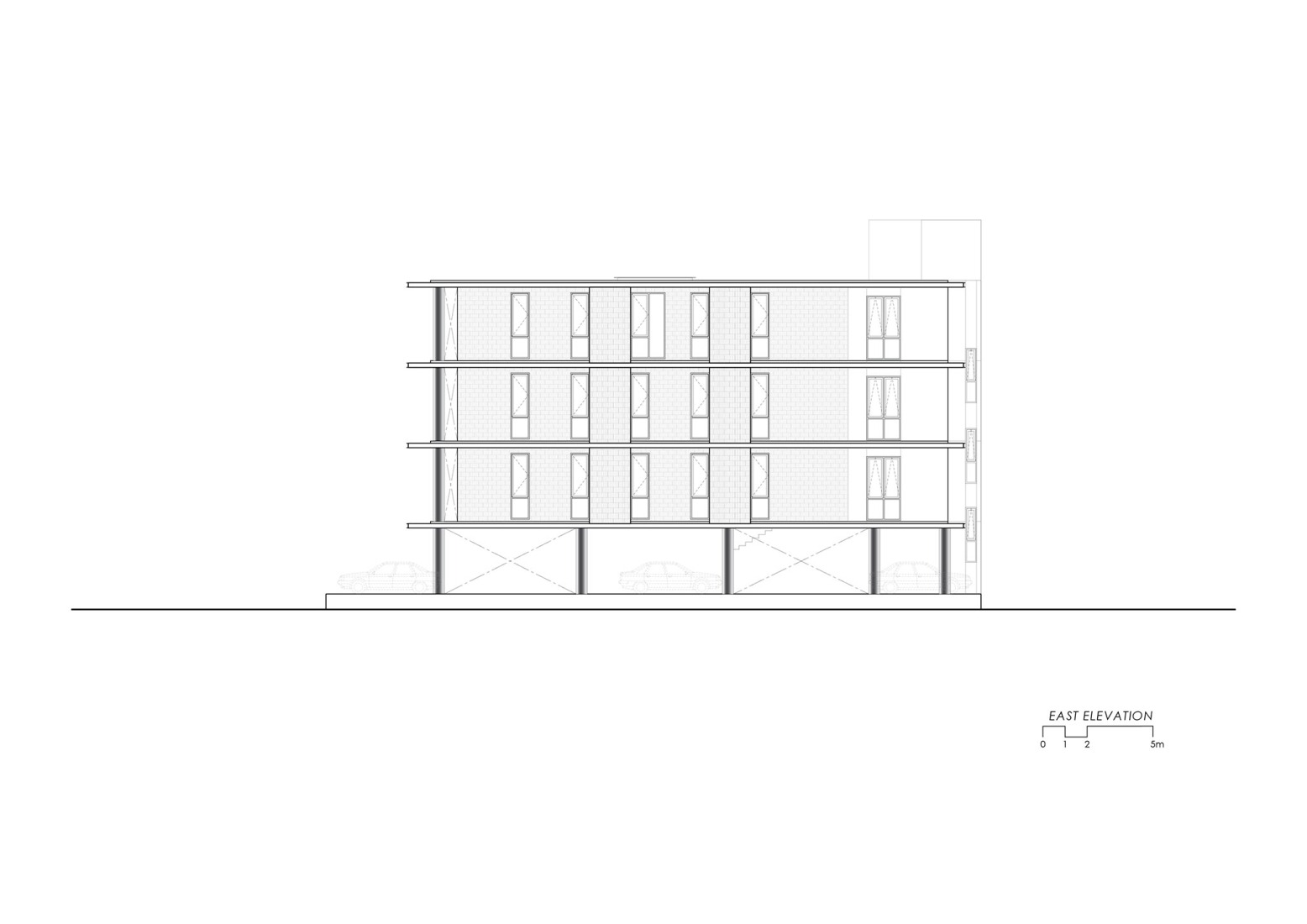 East Elevation. "NICE CALL (NCP)" by Junsekino Architect and Design.