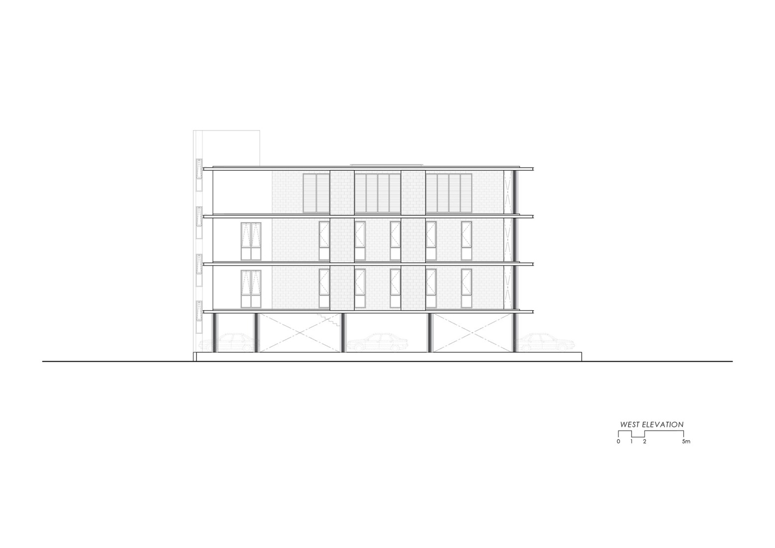 West Elevation. "NICE CALL (NCP)" by Junsekino Architect and Design.