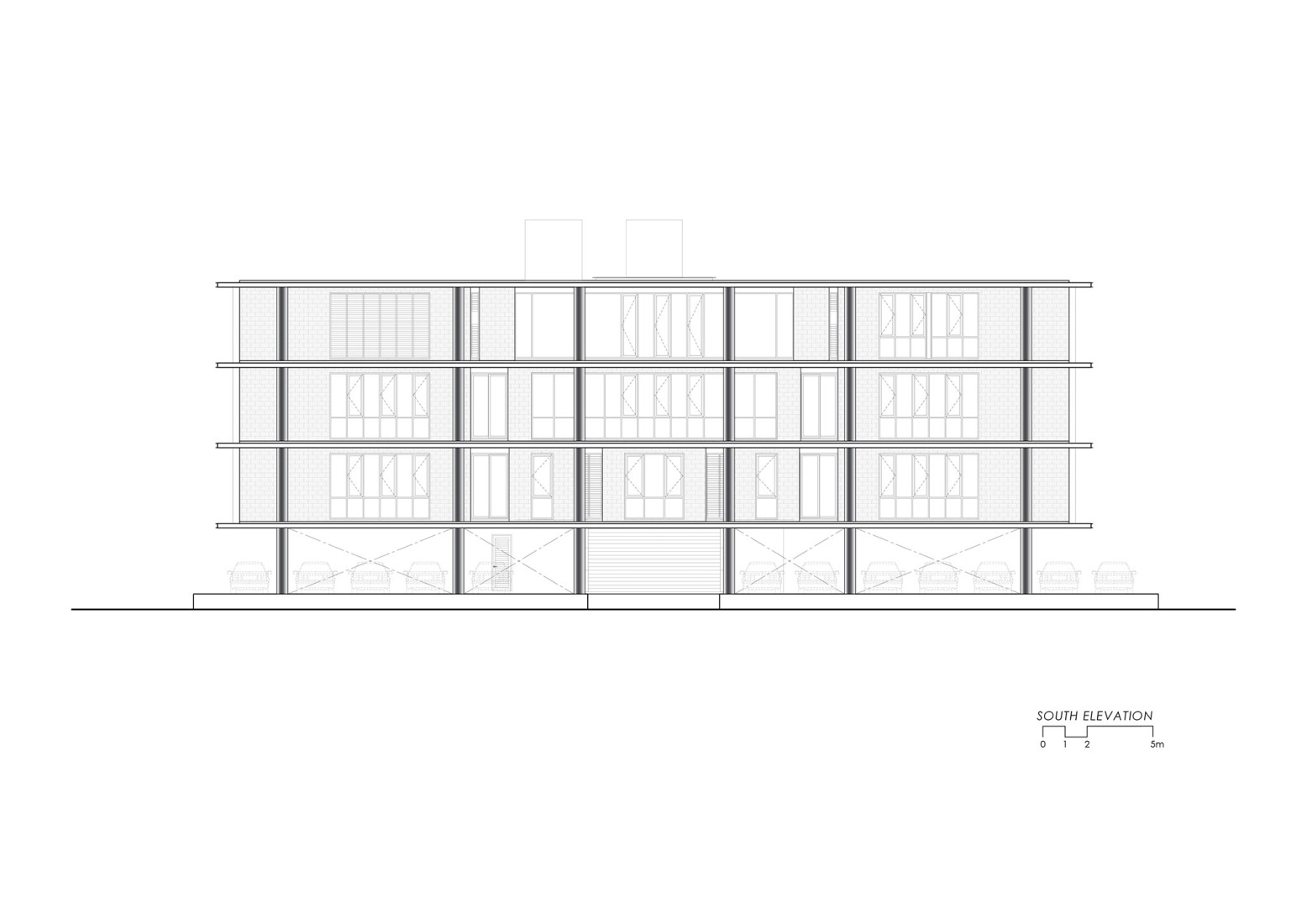 South Elevation. "NICE CALL (NCP)" by Junsekino Architect and Design.