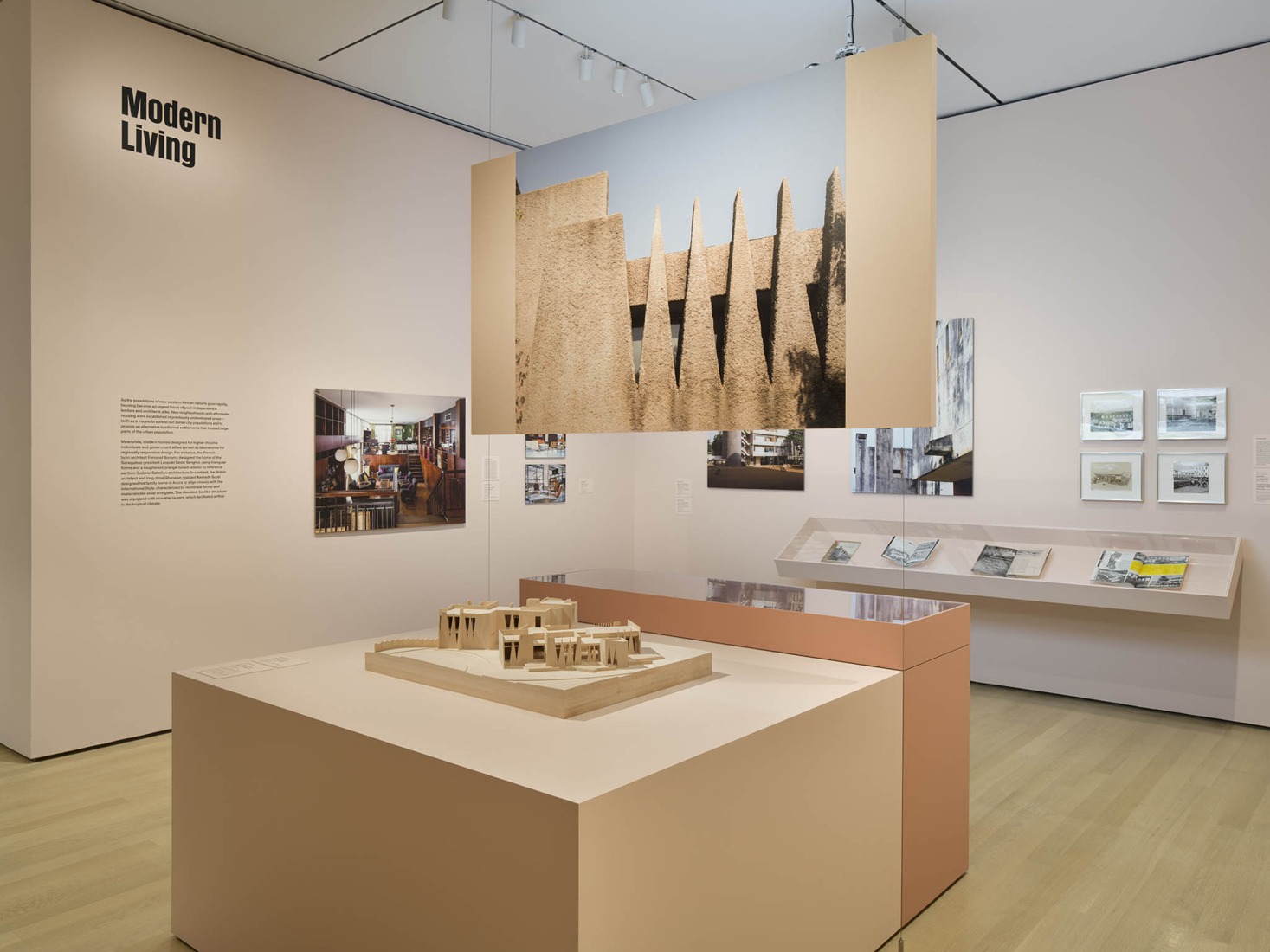 Installation view, Architects of Liberation: Modernism in Western Africa, on view at The Museum of Modern Art, New York, from July 5, 2026 through January 2, 2027. Photo by Martin Parsekian / The Museum of Modern Art, New York.