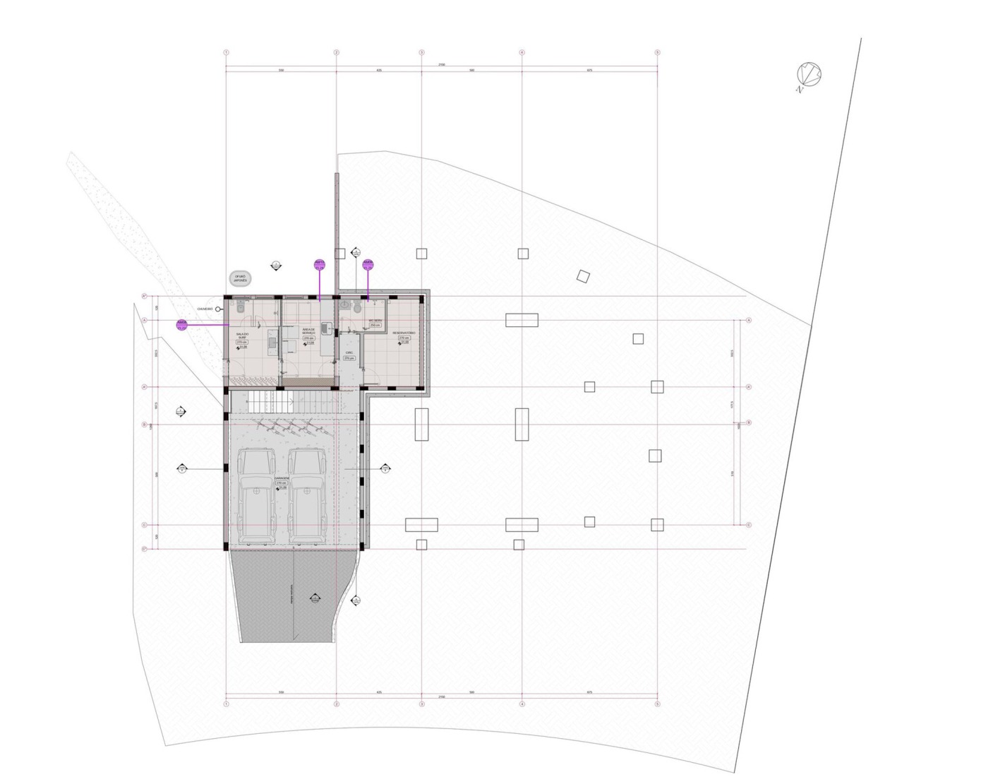 Basement floor plan. House LWF by Patrícia Martinez Arquitetura. 