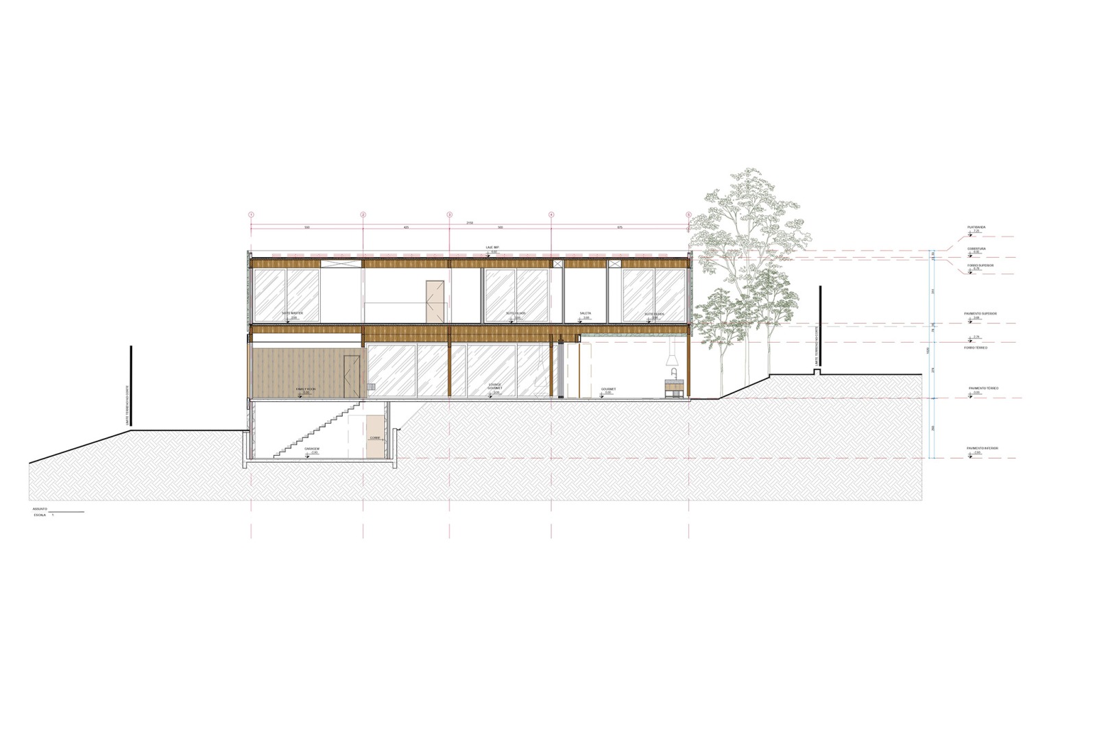 Elevation. House LWF by Patrícia Martinez Arquitetura. 