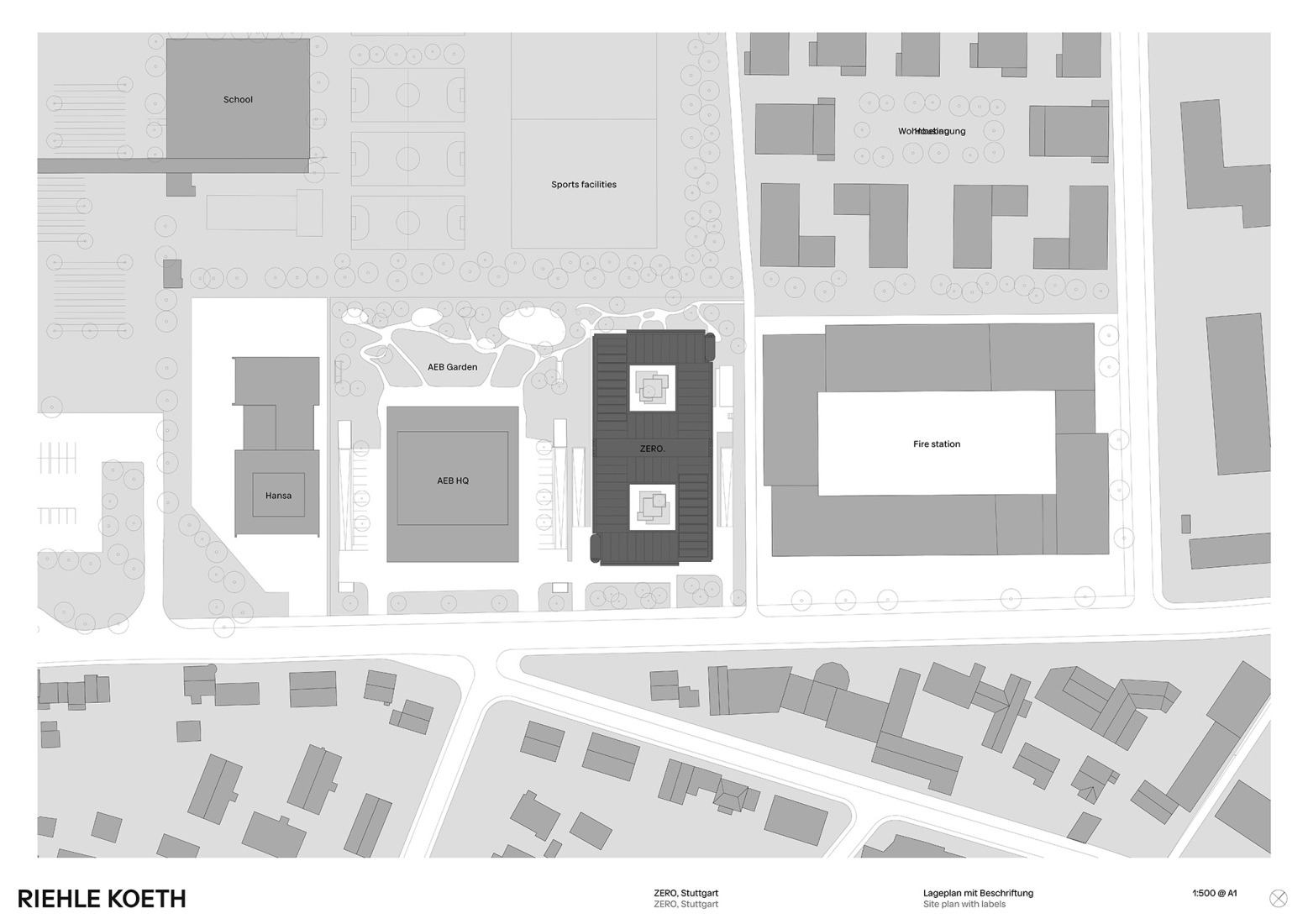 Site plan. "ZERO." by RIEHLE KOETH.