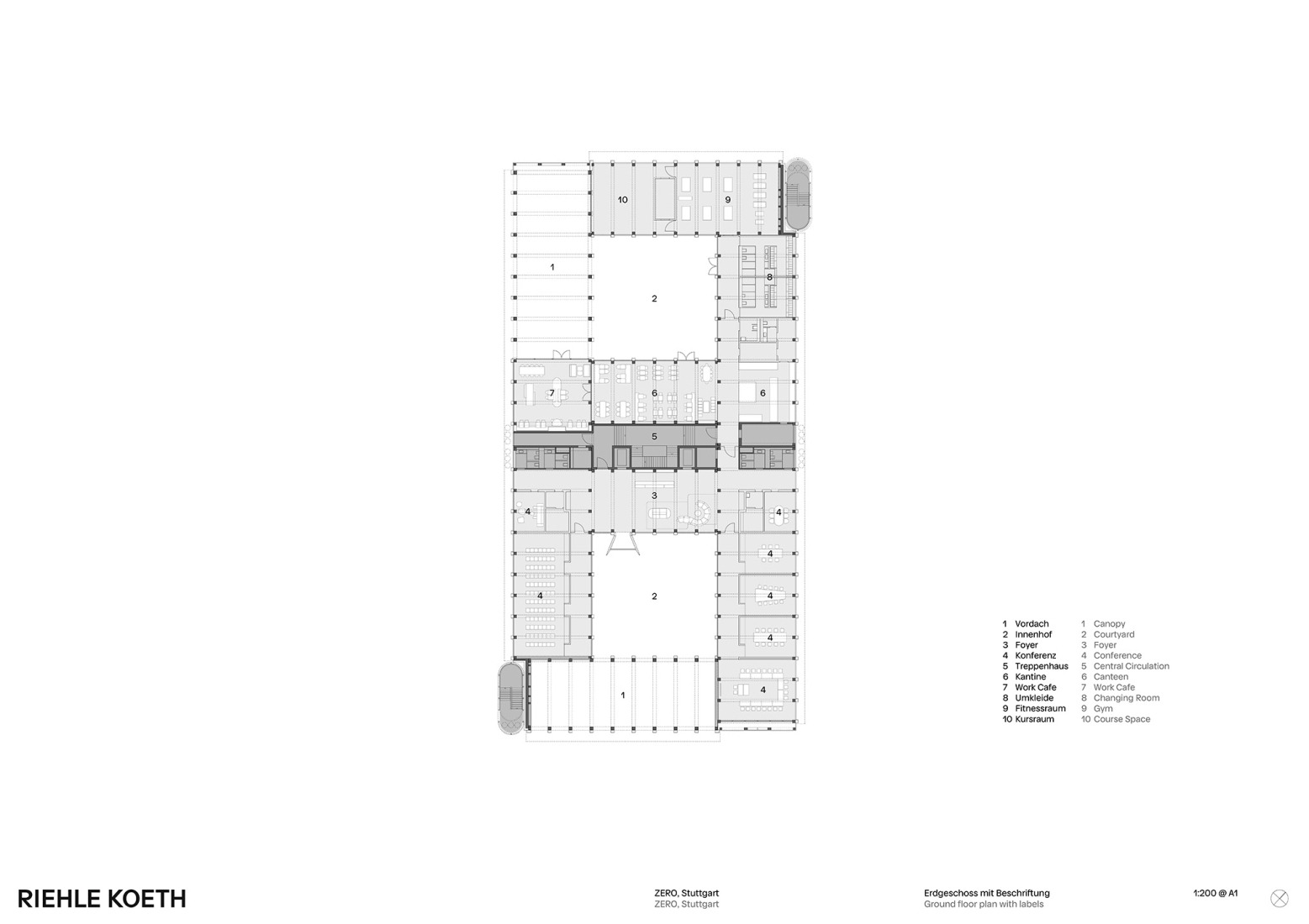 Ground floor plan. "ZERO." by RIEHLE KOETH.
