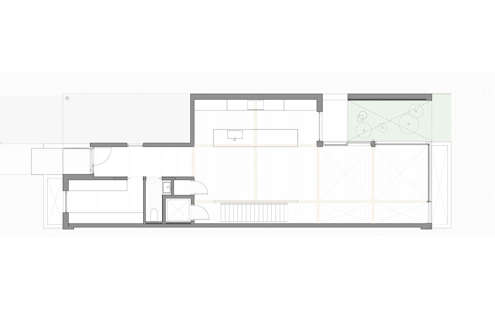 Plano de planta baja. Residencia Casa Loma de StudioAC. 