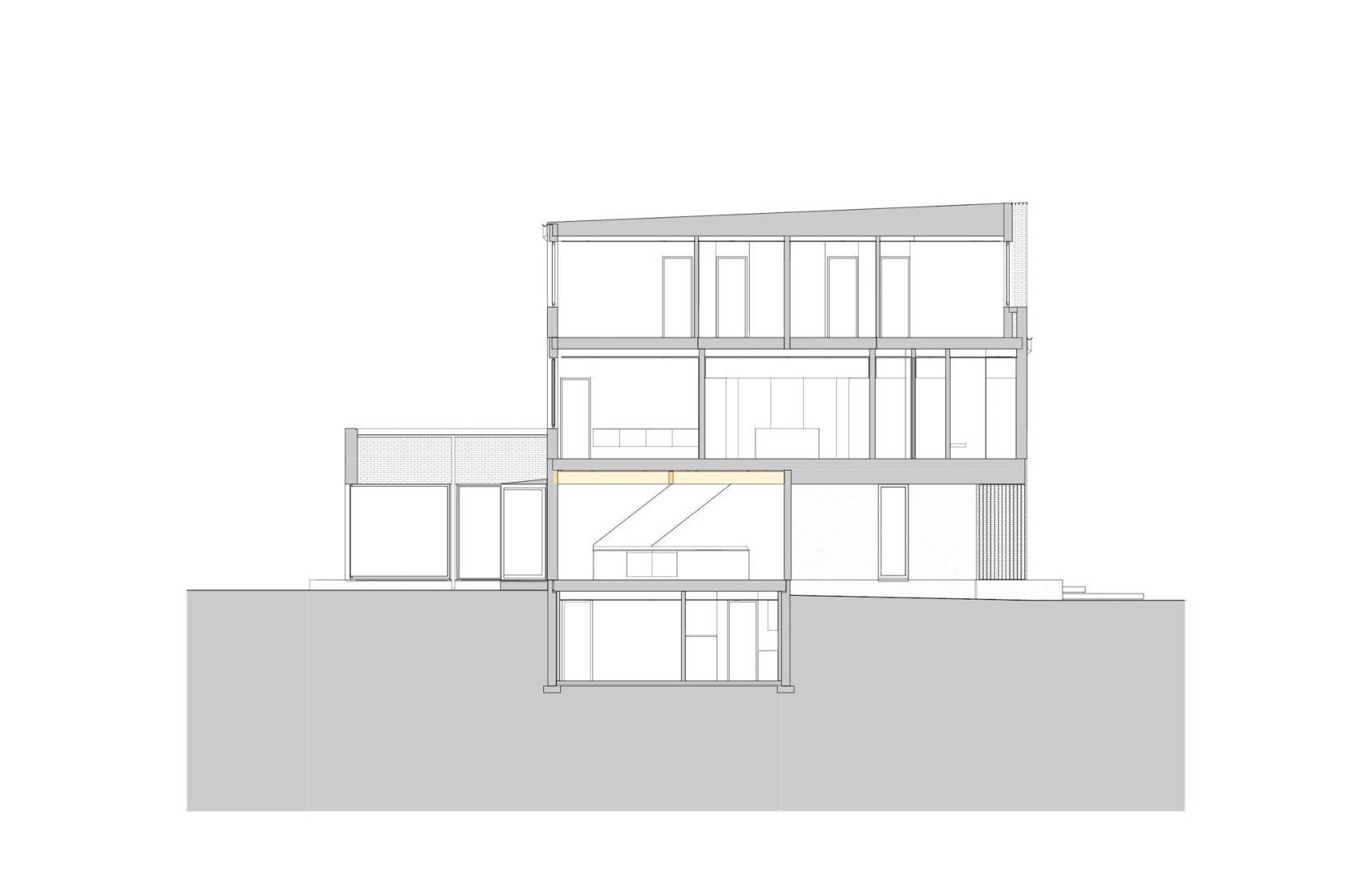 Sección. Residencia Casa Loma de StudioAC. 
