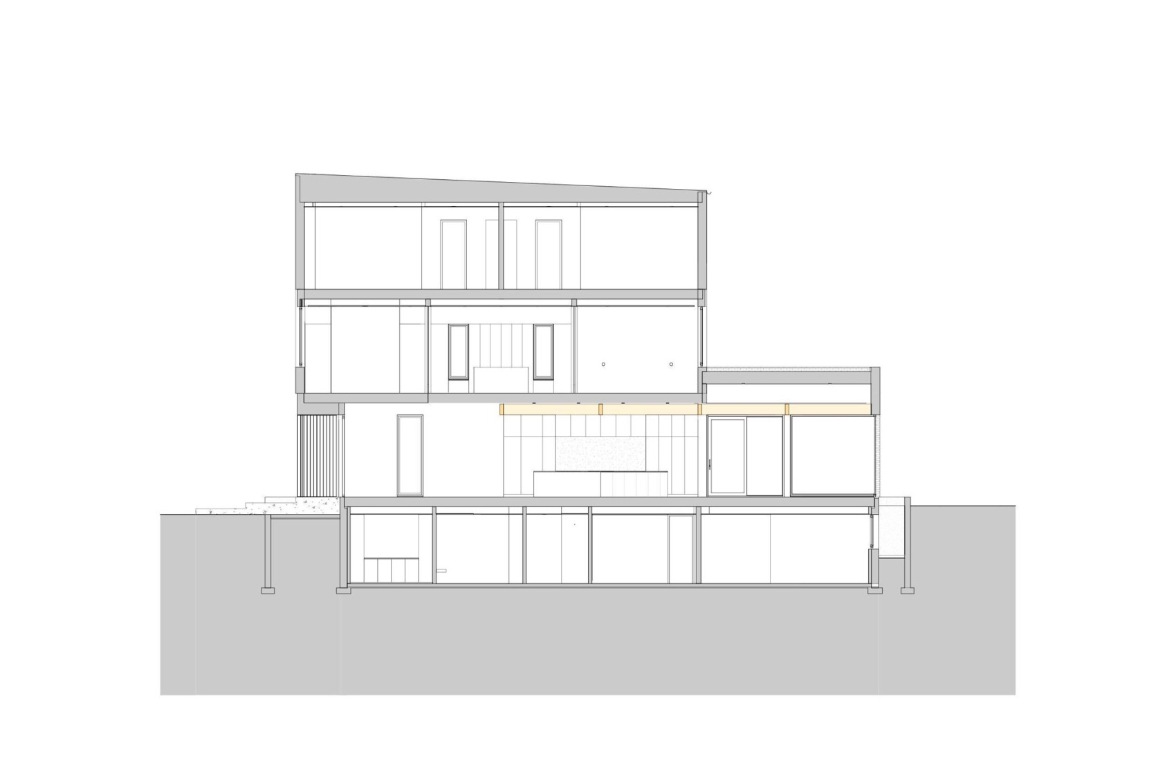 Sección. Residencia Casa Loma de StudioAC. 