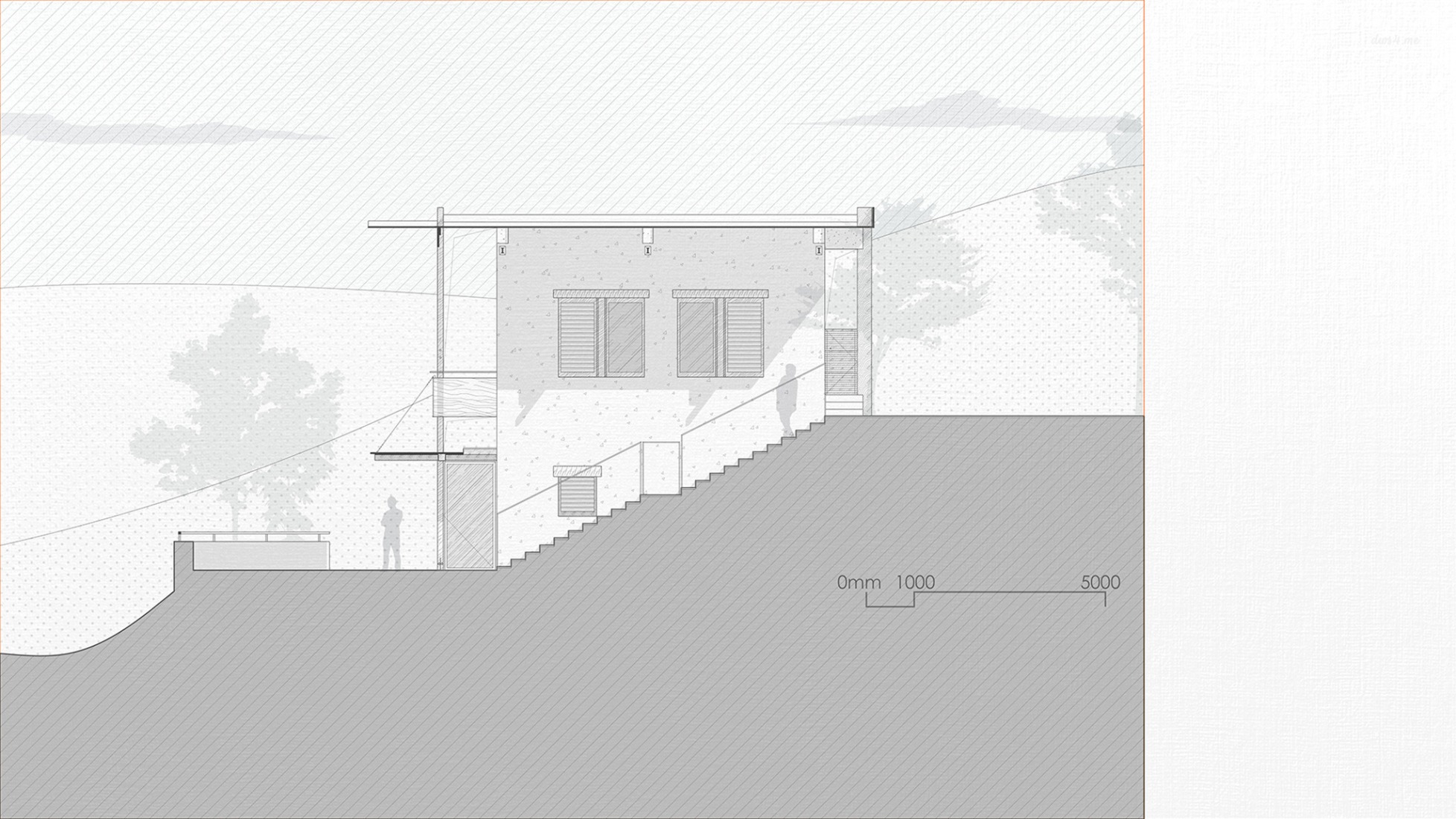 Section. LAGO Italian Family Kitchen by vari architects.