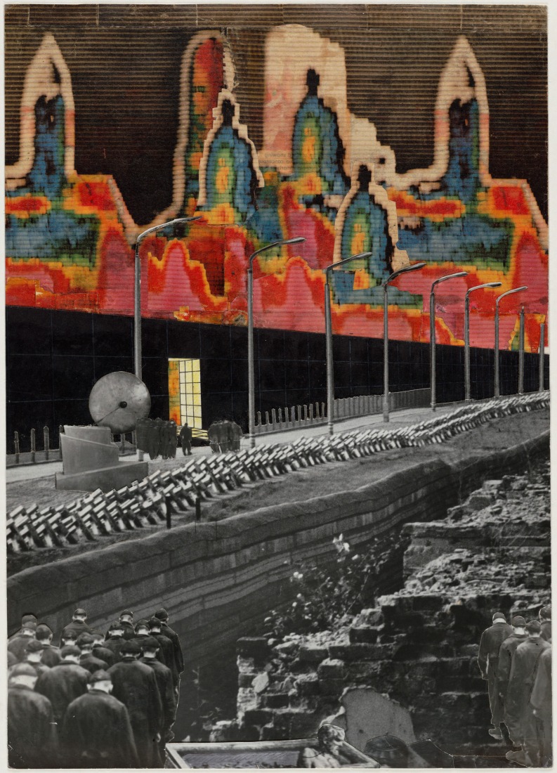 Exodus, or the Voluntary Prisoners of Architecture: Exhausted Fugitives Led to Reception. 1972. Rem Koolhaas, Elia Zenghelis, Madelon Vriesendorp, Zoe Zenghelis. (40.6 x 29.2 cm).