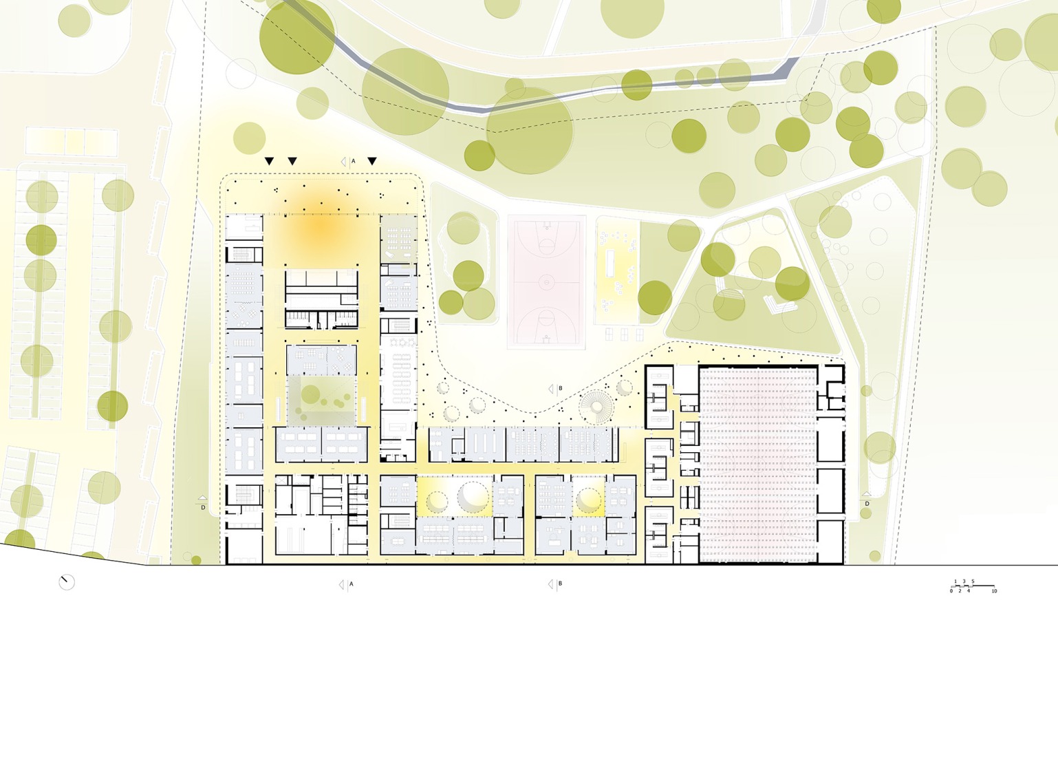 Ground floor plan. "Staatliche Realschule Kemnath" by ALN + Gutiérrez-delaFuente.