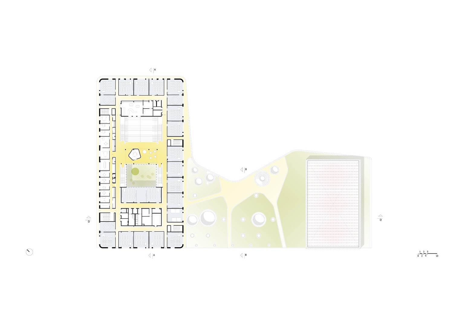 First floor plan. "Staatliche Realschule Kemnath" by ALN + Gutiérrez-delaFuente.