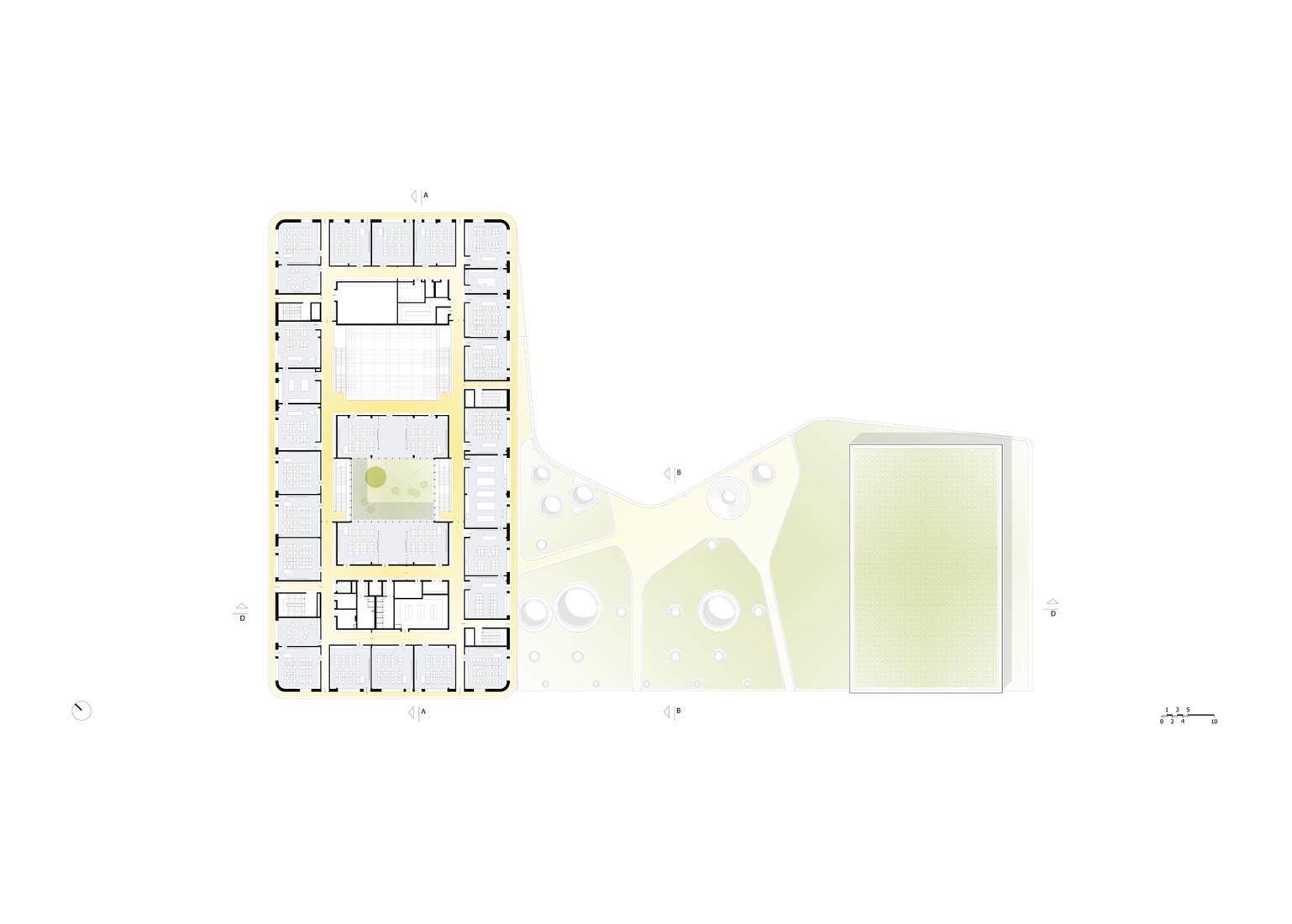 Second floor plan. "Staatliche Realschule Kemnath" by ALN + Gutiérrez-delaFuente.