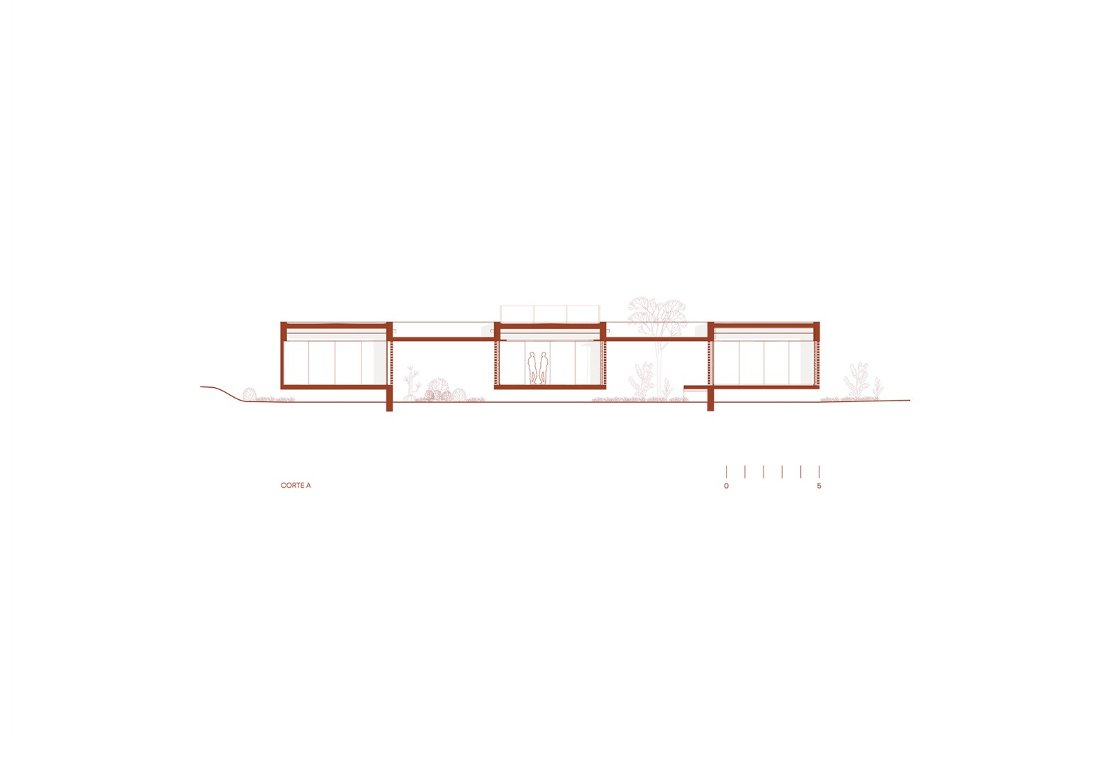 Section. Tupin House by BLOCO Arquitetos.