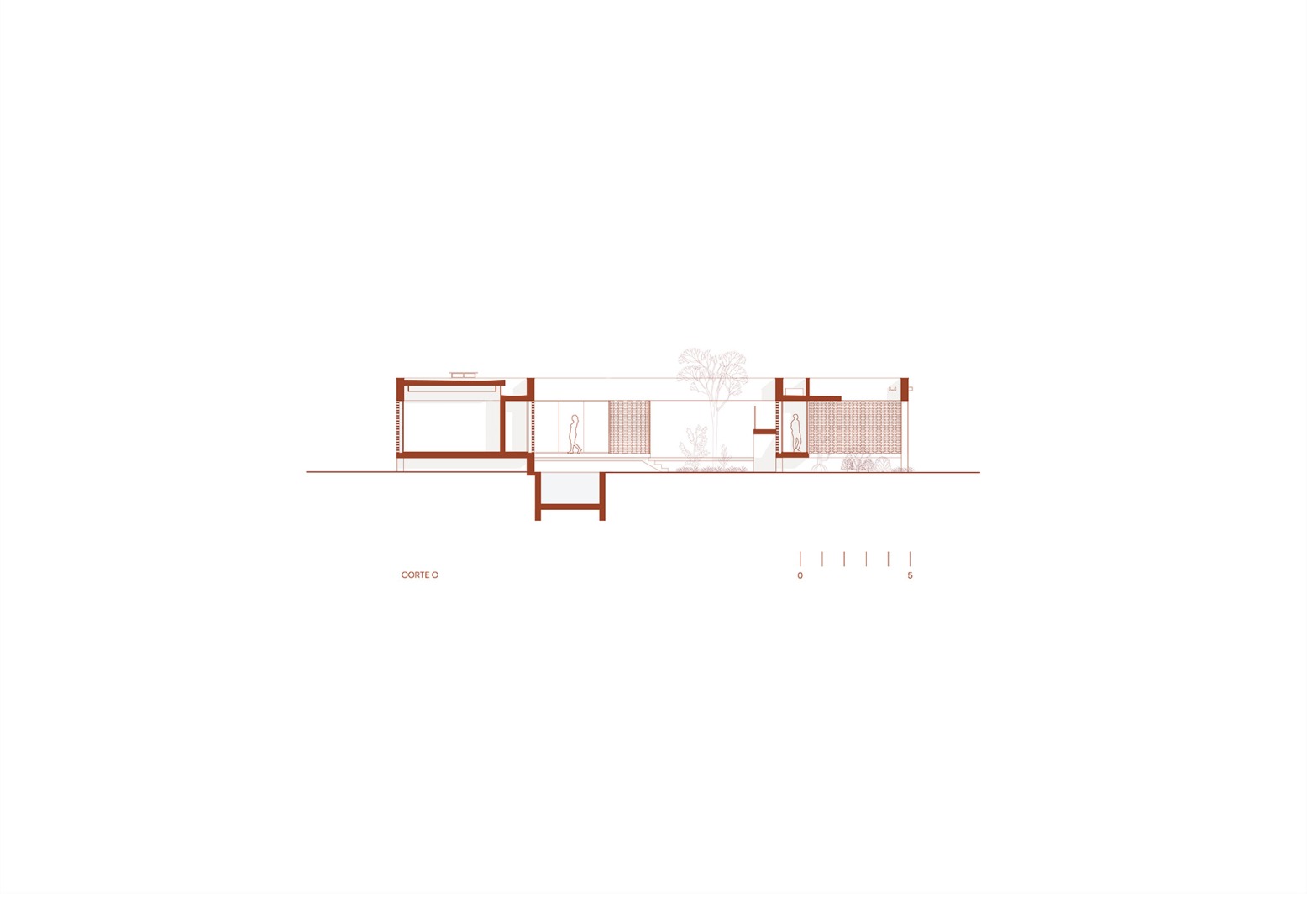 Section. Tupin House by BLOCO Arquitetos.