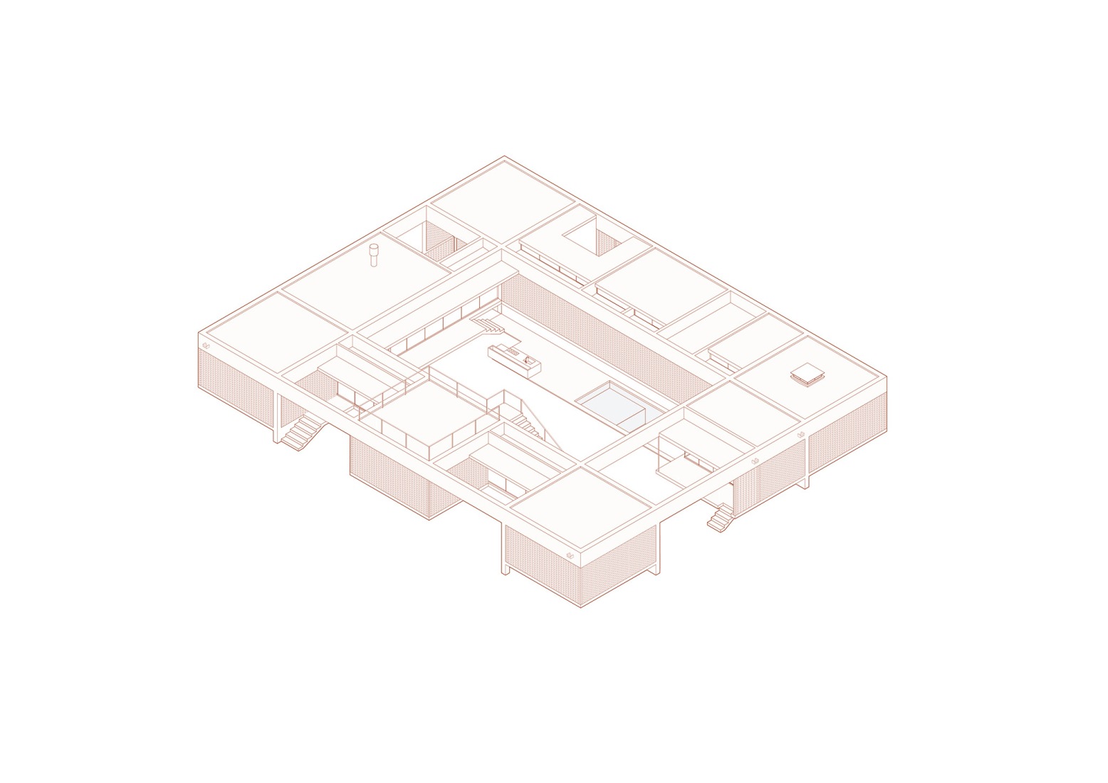 Isometric. Tupin House by BLOCO Arquitetos.
