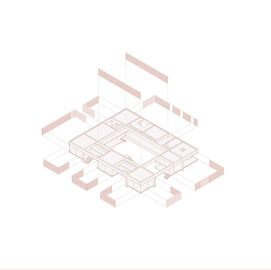 Exploded isometric. Tupin House by BLOCO Arquitetos.