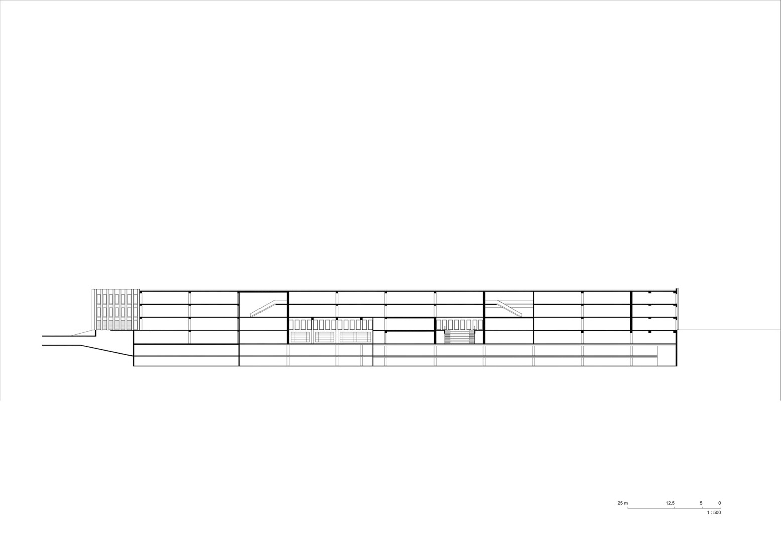 La Grande Orangerie longitudinal section. IXCAMPUS by Baumschlager Eberle Architekten + SAME.