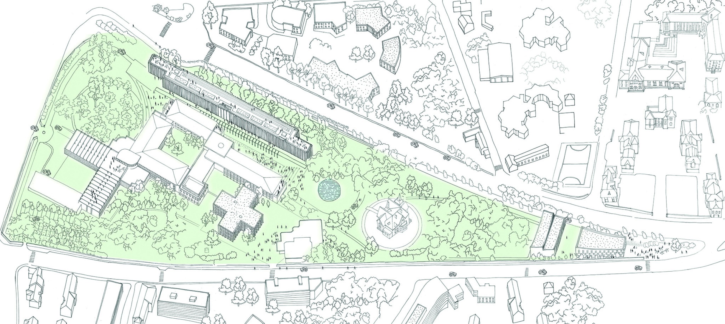 Axonometry. IXCAMPUS by Baumschlager Eberle Architekten + SAME.