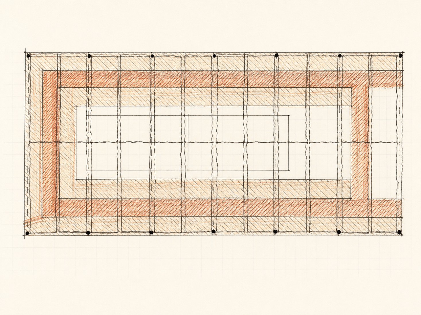 Sketch. Cempasúchil Pavilion by COLAR Colectivo de Arquitectura.