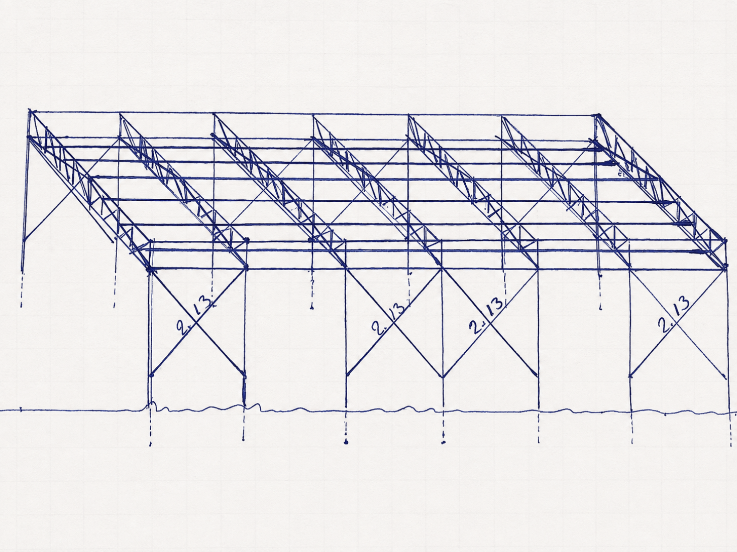 Sketch. Cempasúchil Pavilion by COLAR Colectivo de Arquitectura.