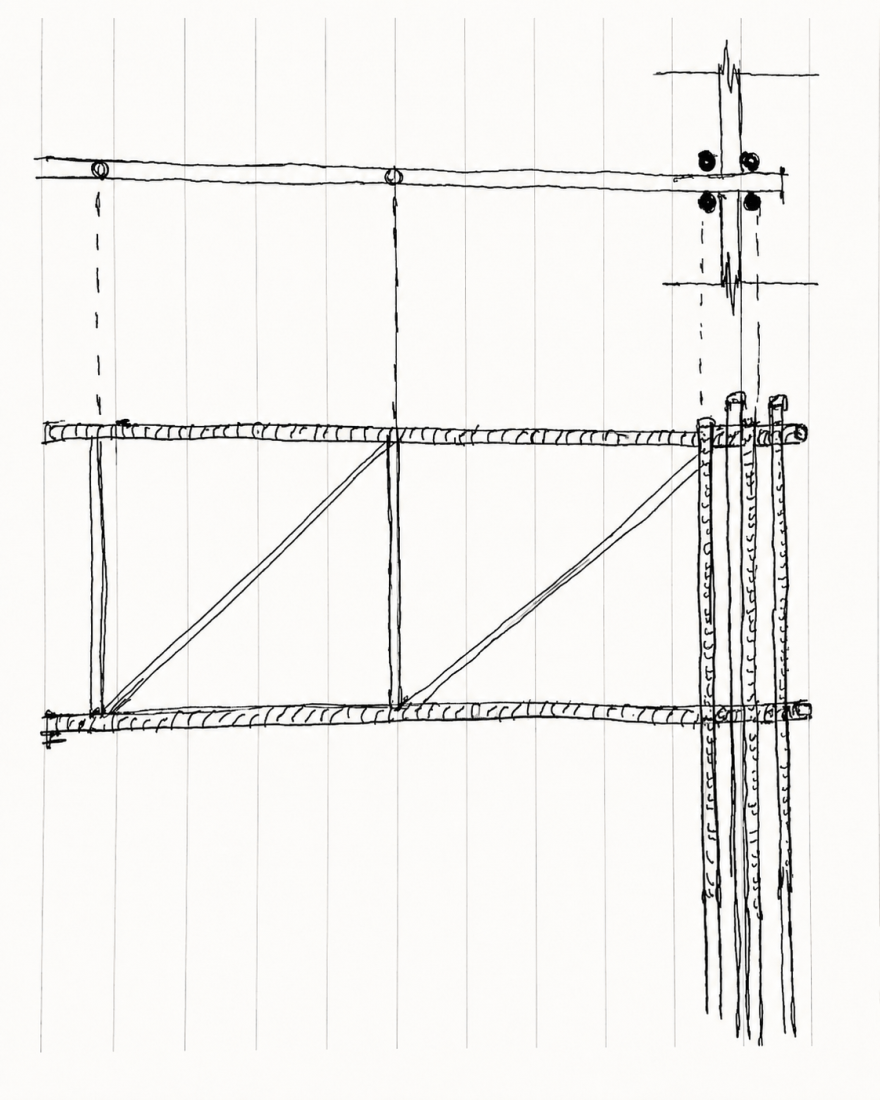 Sketch. Cempasúchil Pavilion by COLAR Colectivo de Arquitectura.