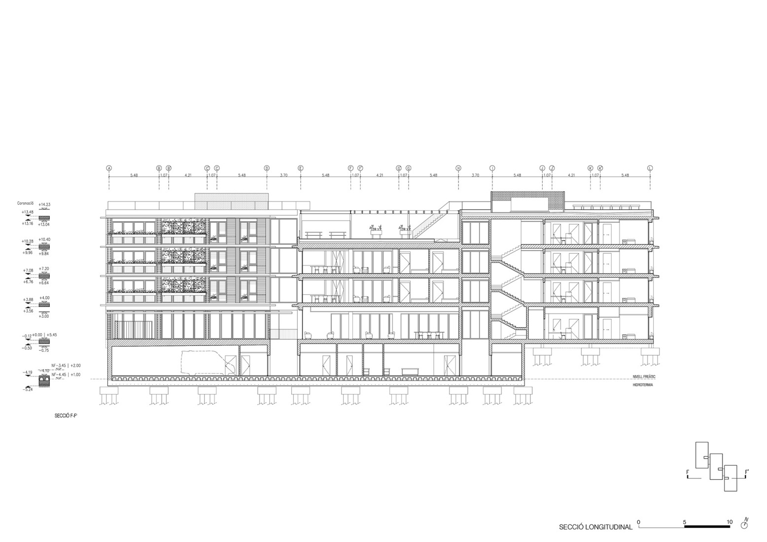 Section. Josefa Puigpelat "Teresina" Residence by Coll-Leclerc.