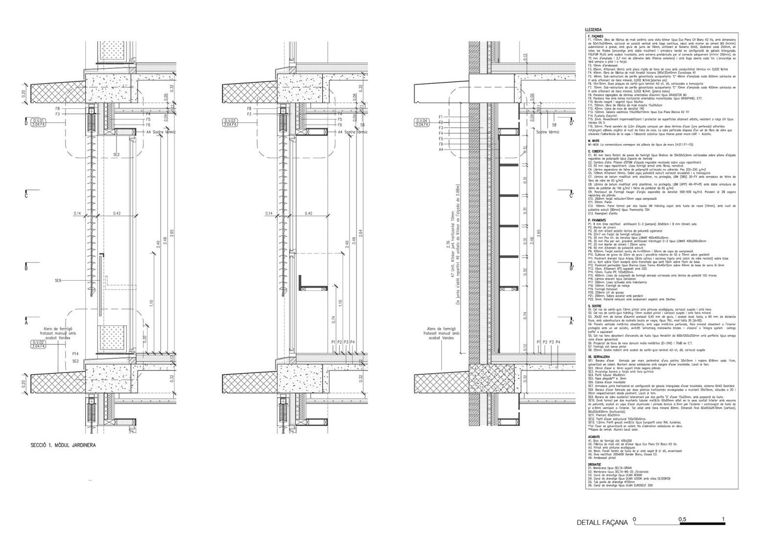 Constructive detail. Josefa Puigpelat "Teresina" Residence by Coll-Leclerc.