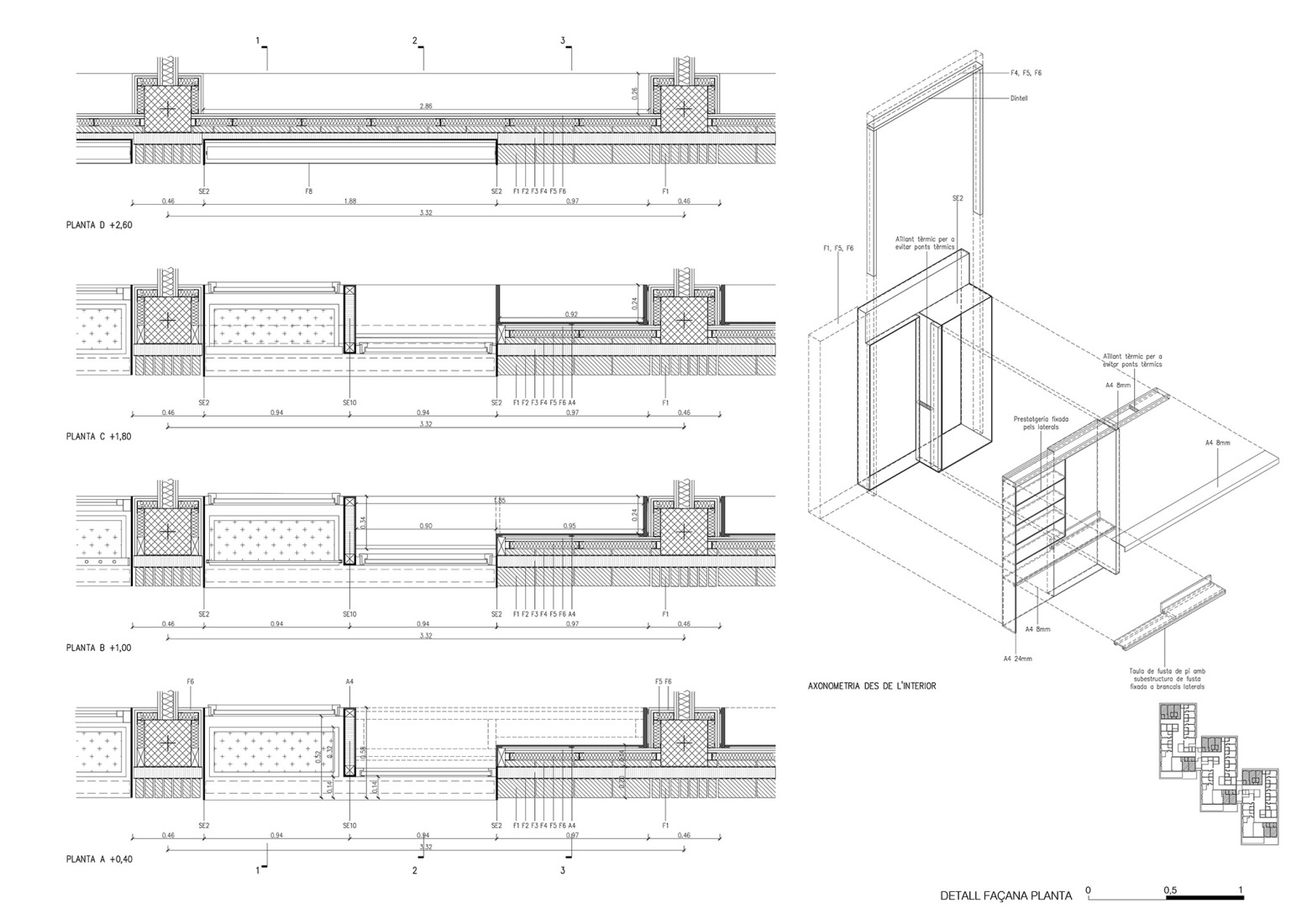 Constructive detail. Josefa Puigpelat "Teresina" Residence by Coll-Leclerc.