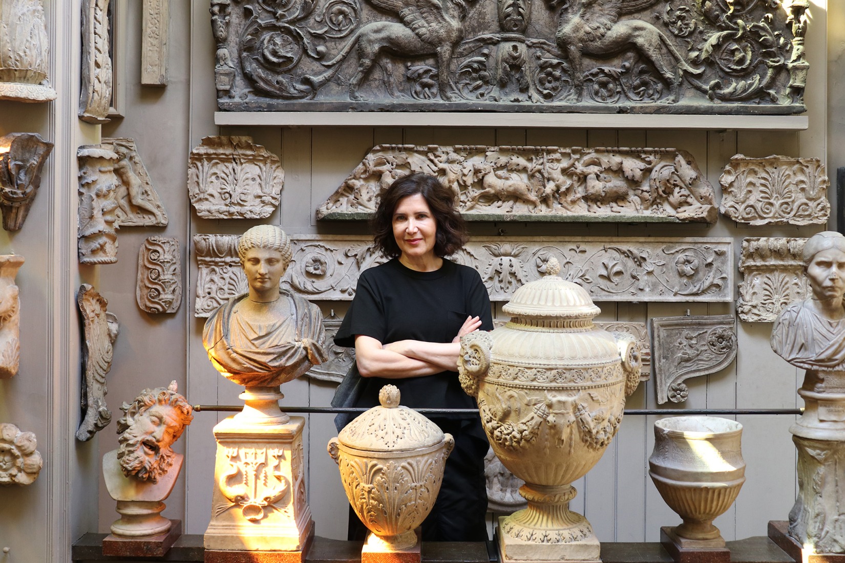 Farshid Moussavi in the Dome Area at Sir John Soane's Museum. Photograph by Tilly Buckroyd.