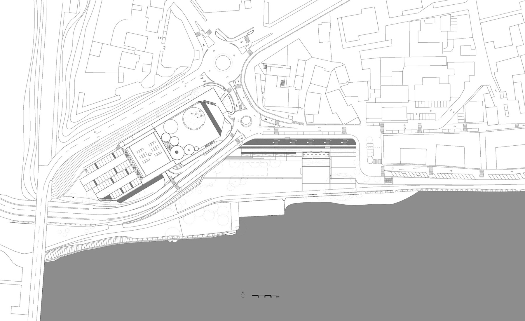 Plano de situación. Cosido urbano en Sesto Calende por Giulia de Appolonia.