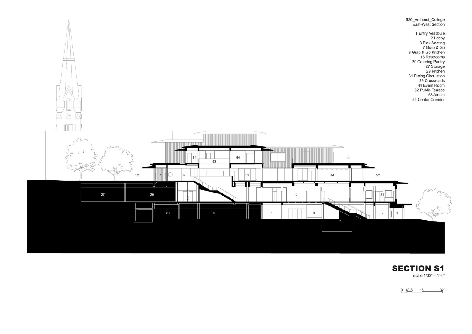 Section. Amherst College by Herzog & de Meuron.