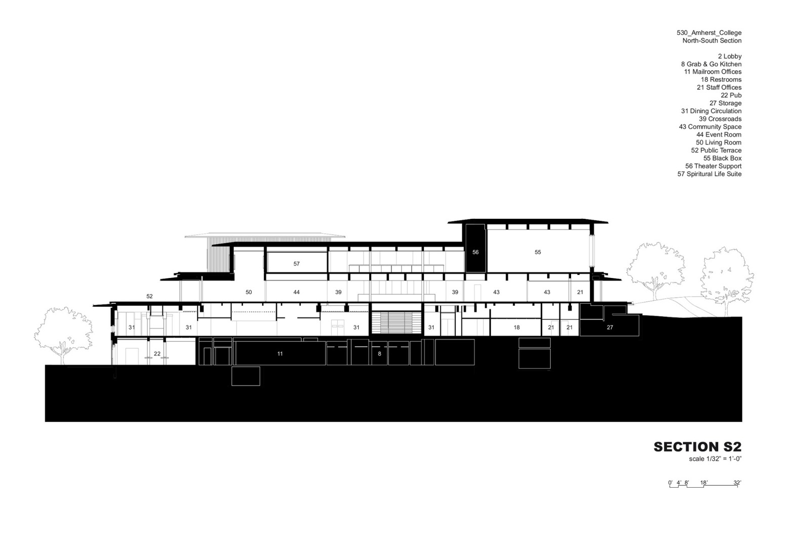Section. Amherst College by Herzog & de Meuron.