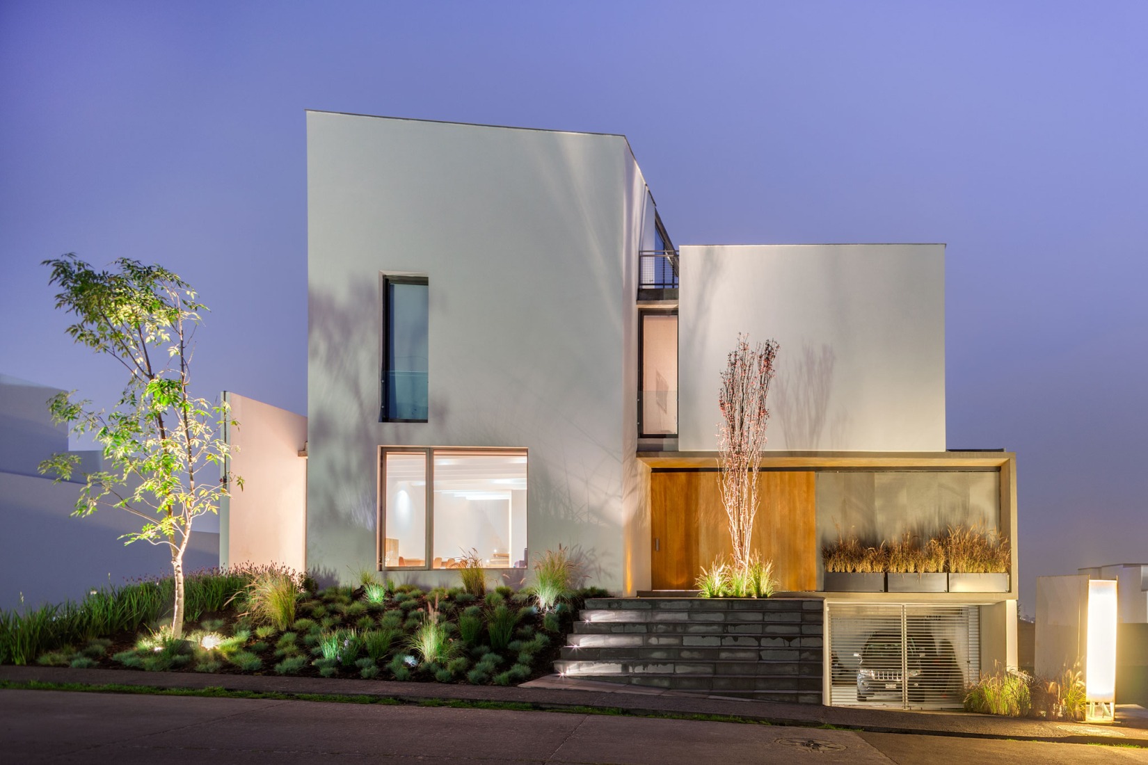 Outside vision at dusk. Photograph by courtesy of JSa Arquitectura.