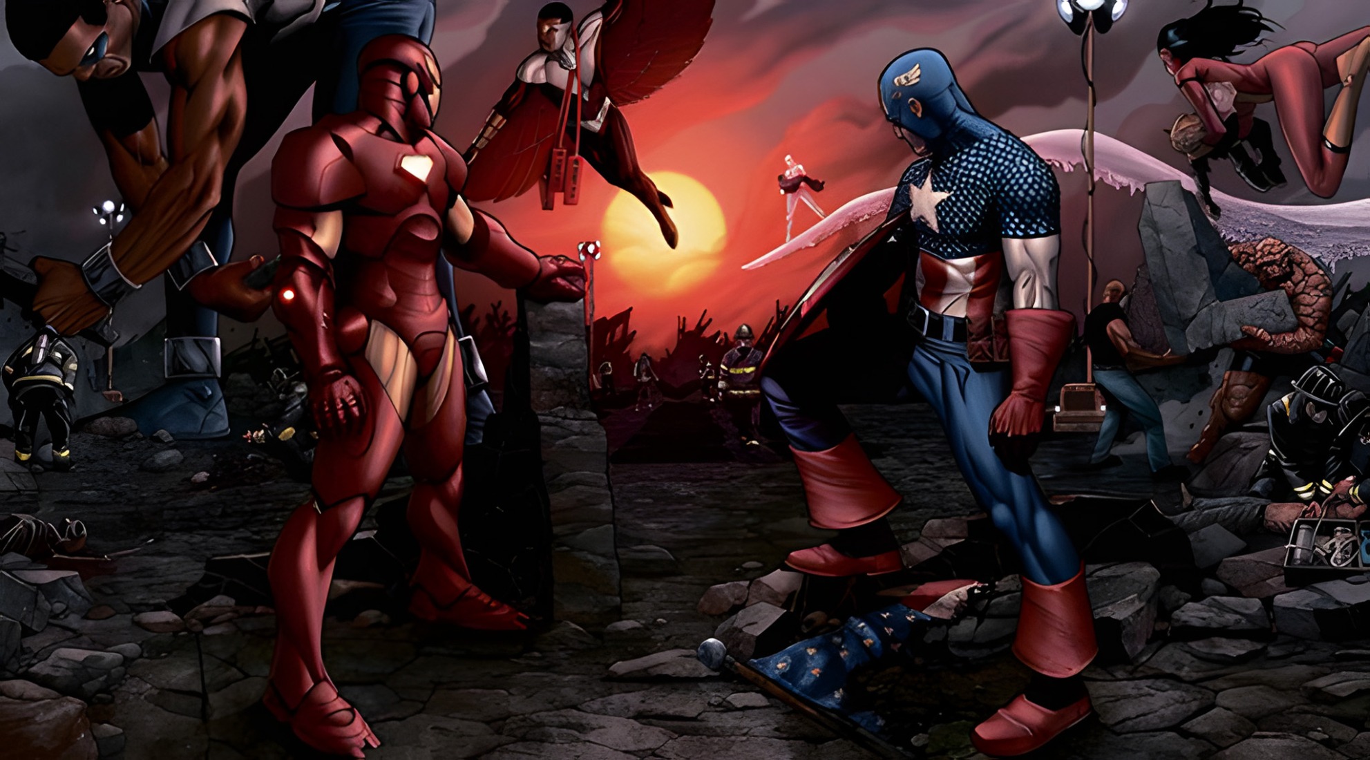 Superheroes and supervillains a Day in Court.
