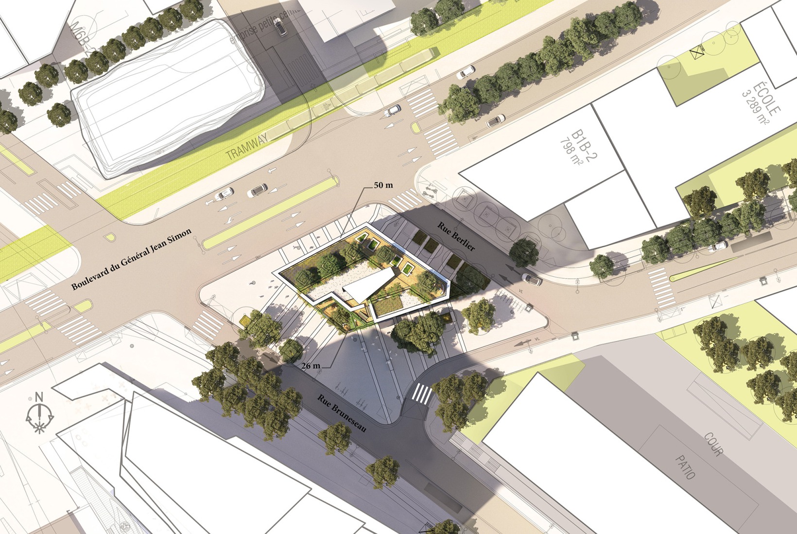 Overall plan. "La Tour Commune" by Vincent Lavergne + Atelier WOA. Image courtesy of Vincent Lavergne Architecture Urbanisme / Atelier WOA.