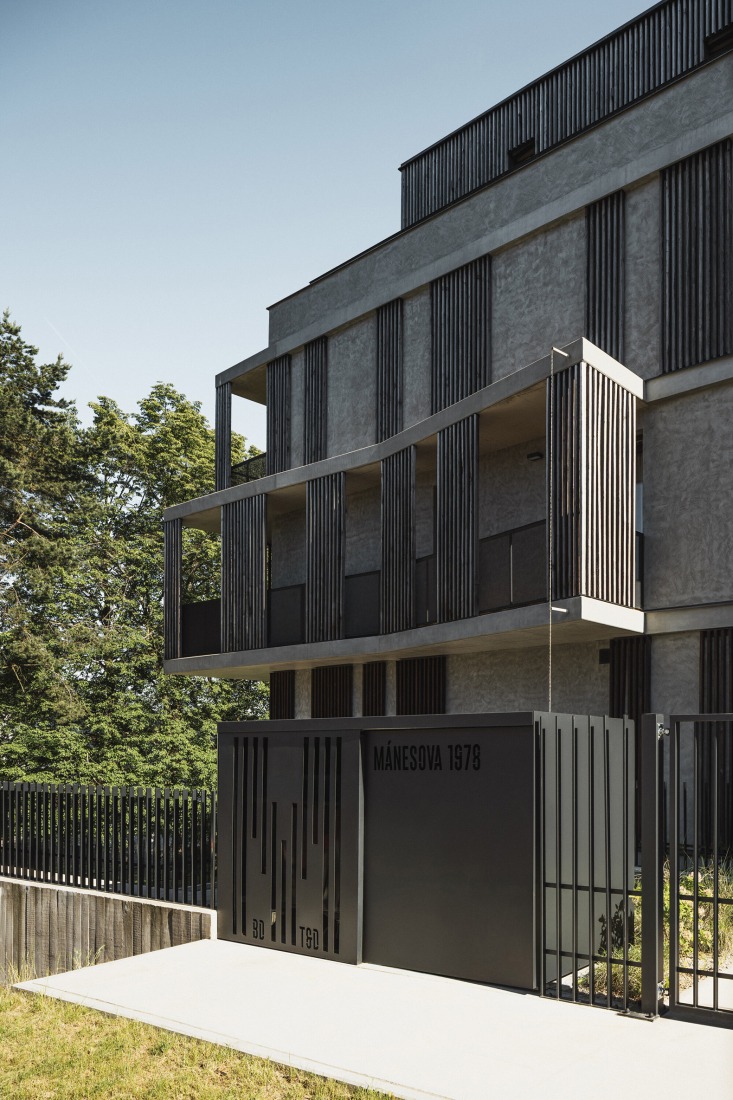Mánesova Apartment Building by OK PLAN ARCHITECTS. Photograph by Petr Polák Studio.