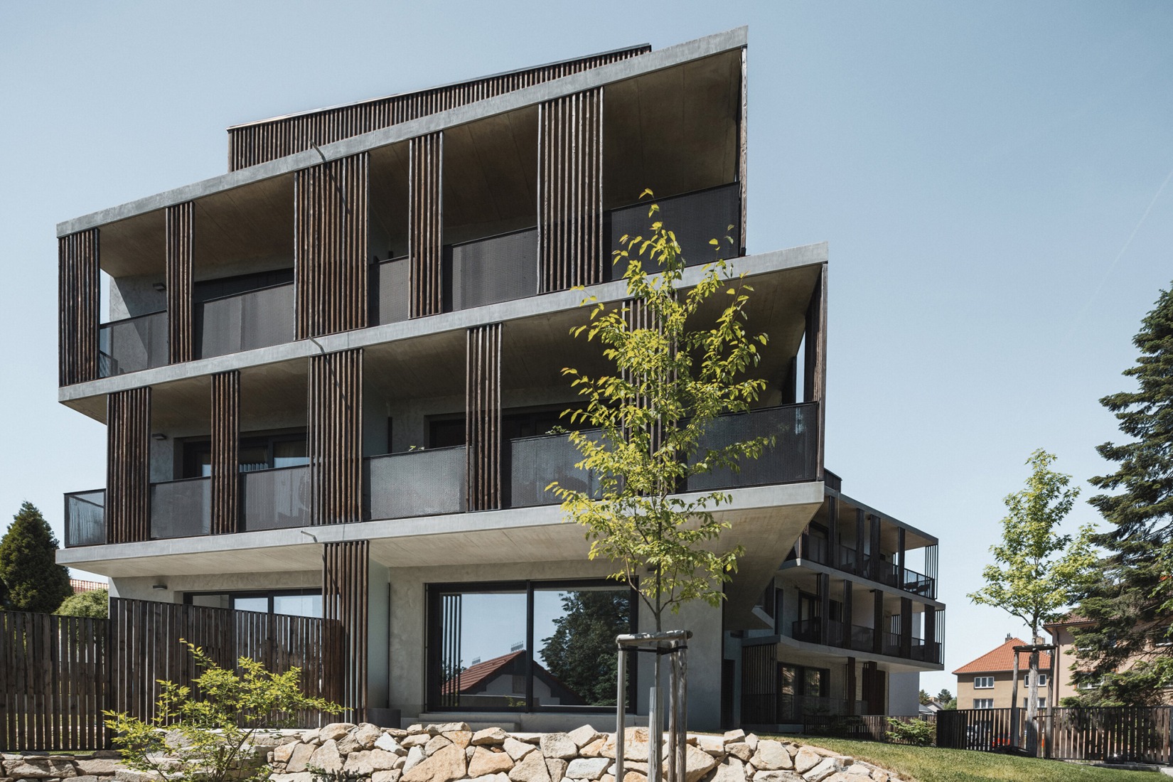 Mánesova Apartment Building by OK PLAN ARCHITECTS. Photograph by Petr Polák Studio.