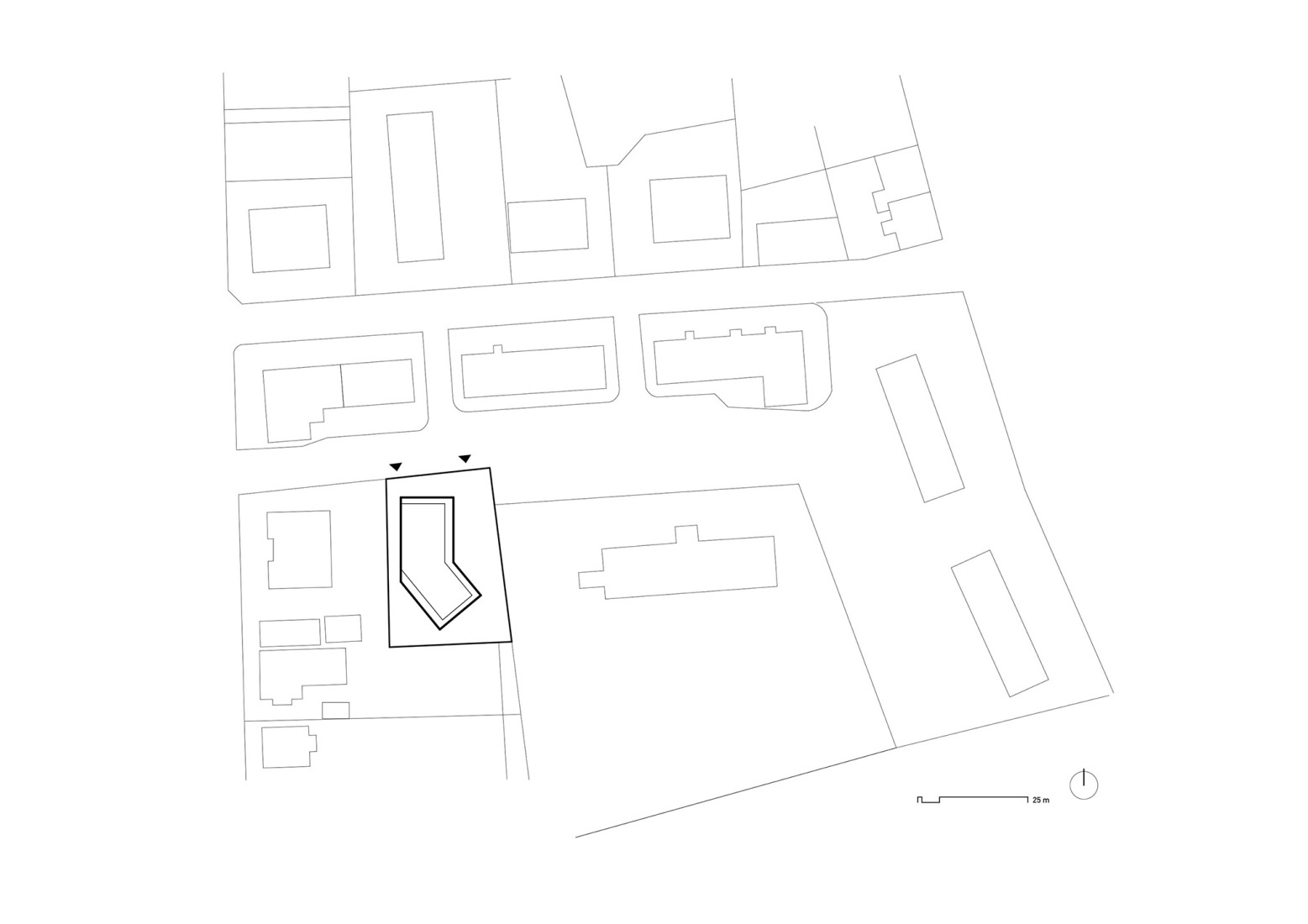Site plan. Mánesova Apartment Building by OK PLAN ARCHITECTS.