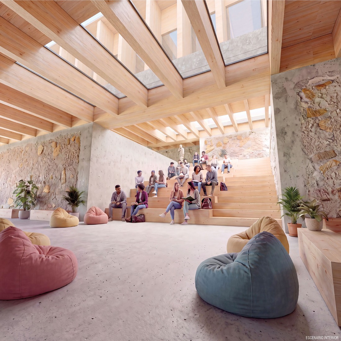 Visualización. Espacio Joven en Parquesol por Pereira-Royo Arquitectos.