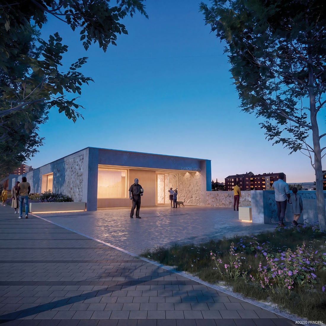 Visualización. Espacio Joven en Parquesol por Pereira-Royo Arquitectos.