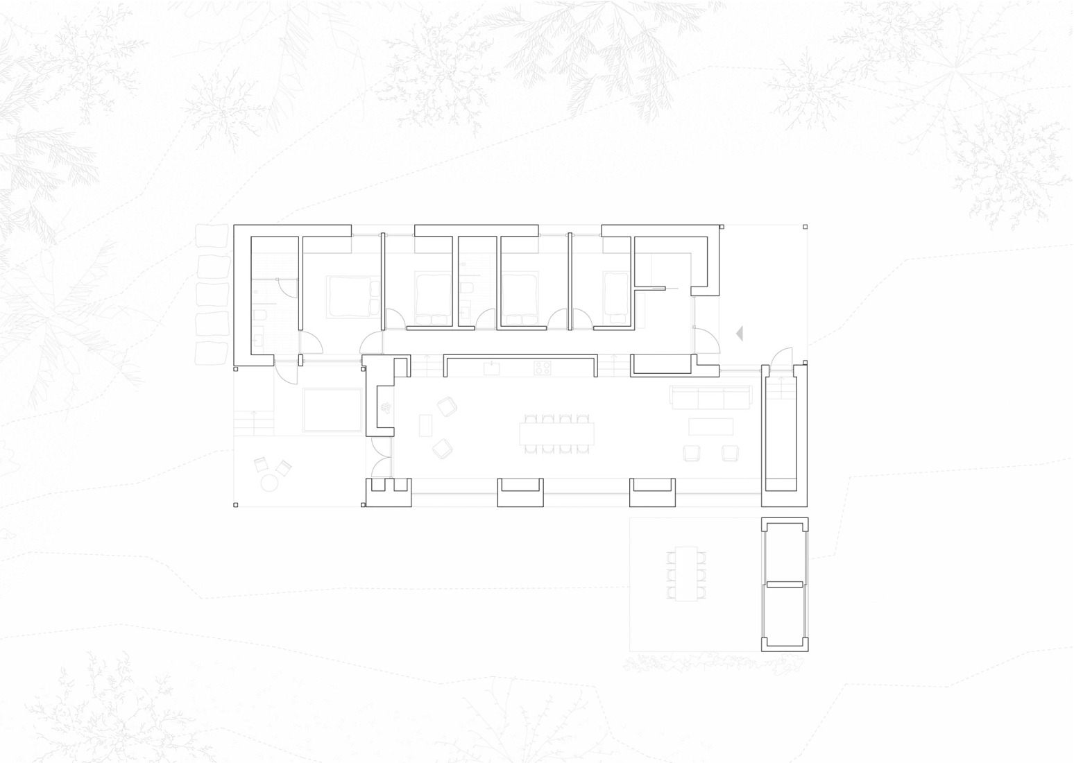 Plano de planta. Cabaña Budor por R21.