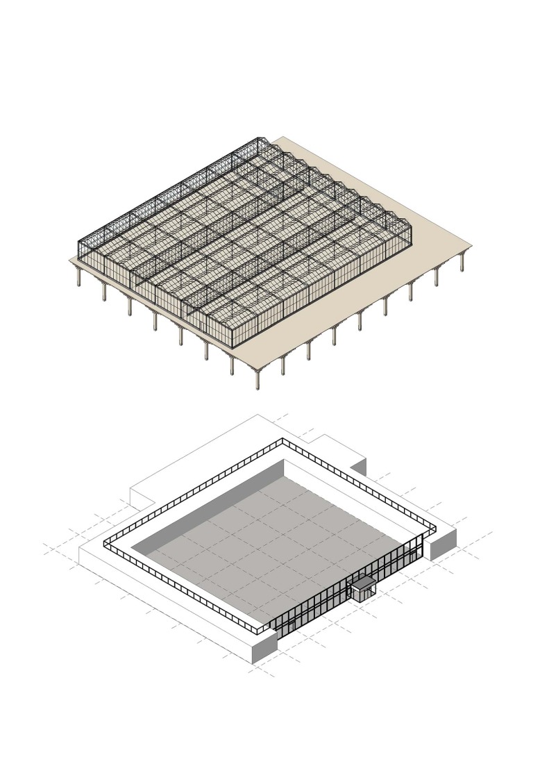 Axonometry. REWE Green Farming Berlin by ACME.