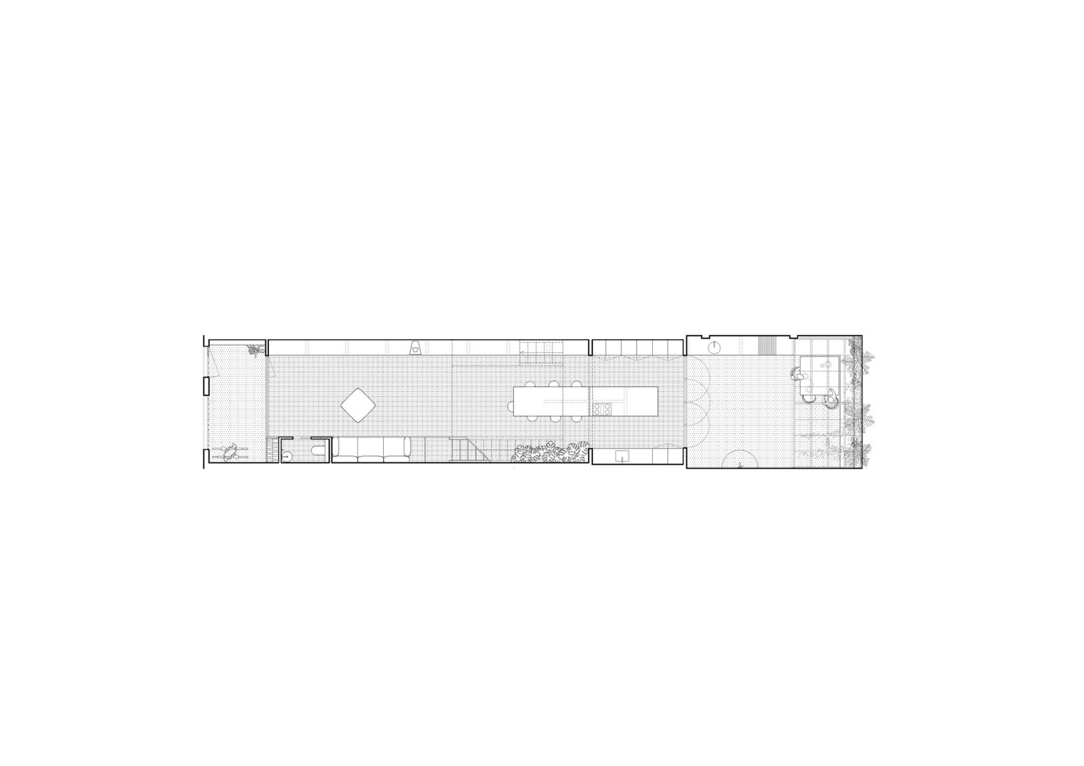 Ground floor plan. Villa V by Aramé Studio.